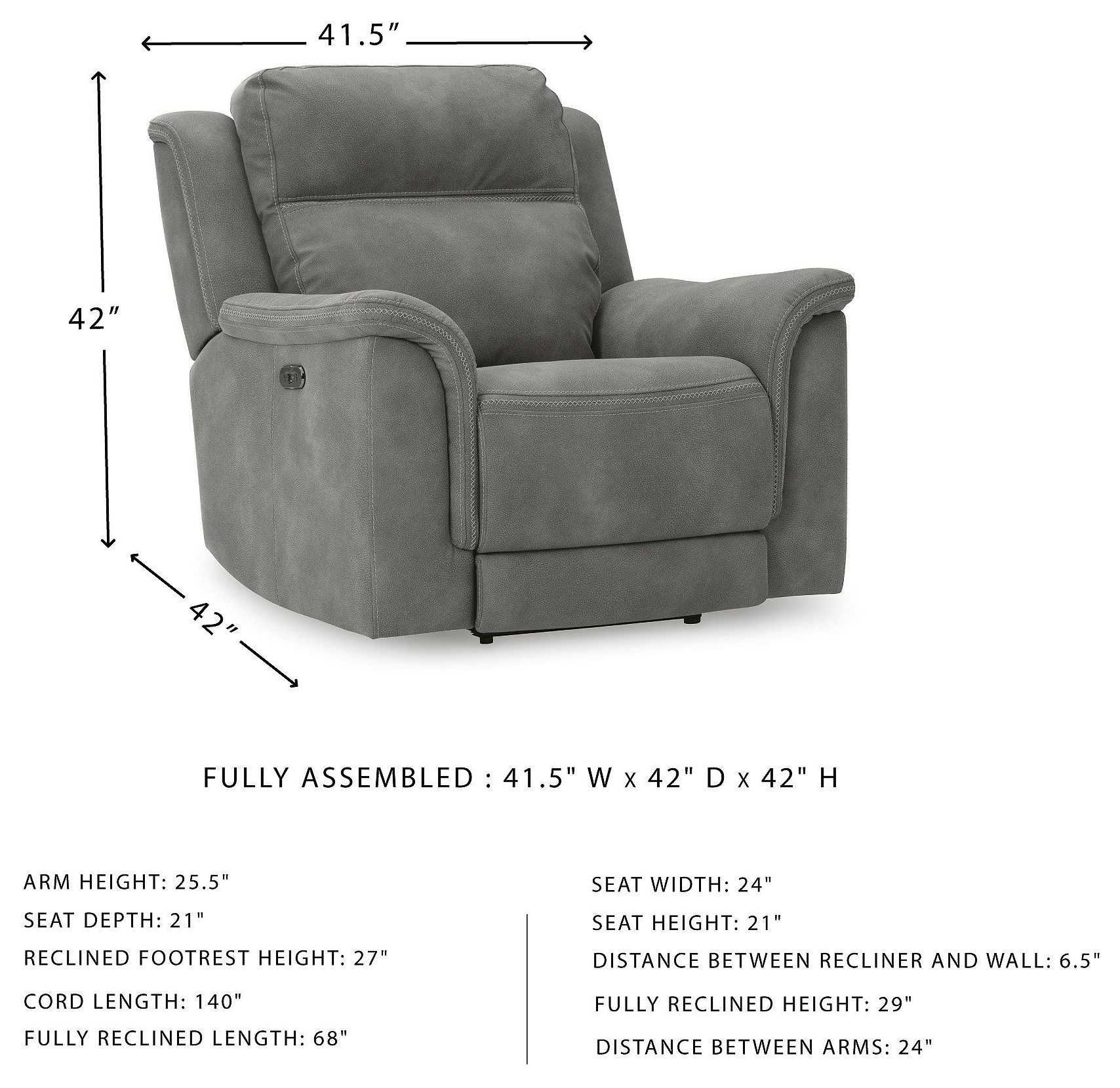Next-Gen DuraPella Slate Performance Fabric Oversized Power Recliner