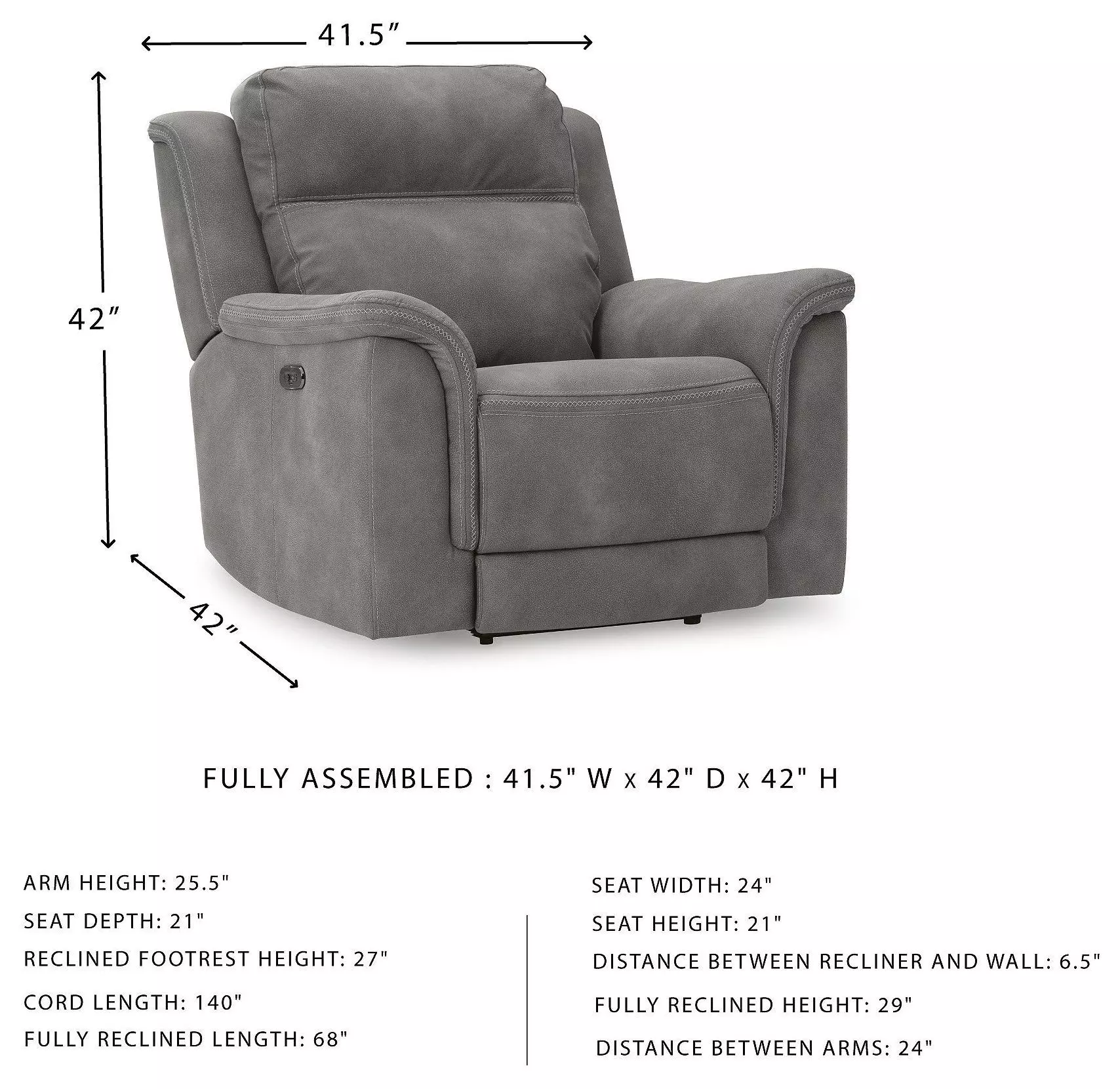 Next-Gen DuraPella Slate Performance Fabric Oversized Power Recliner