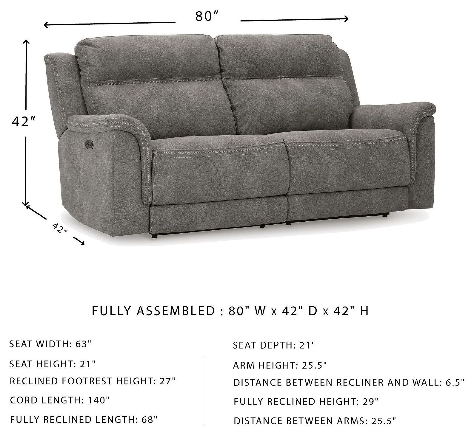 Next-Gen DuraPella Slate Performance Fabric Power Reclining Sofa