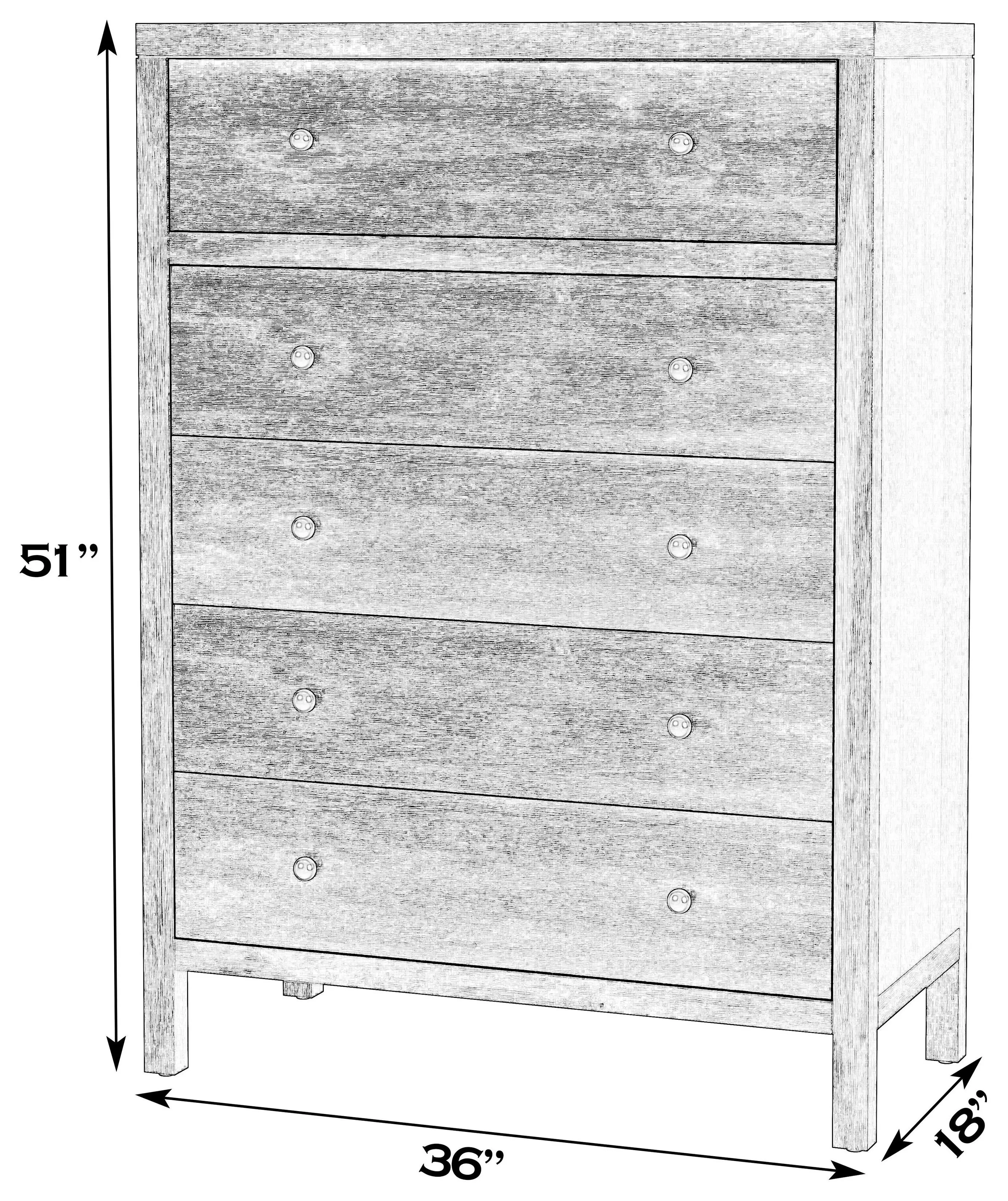 Nora Sage Green 5 Drawer Tall Dresser