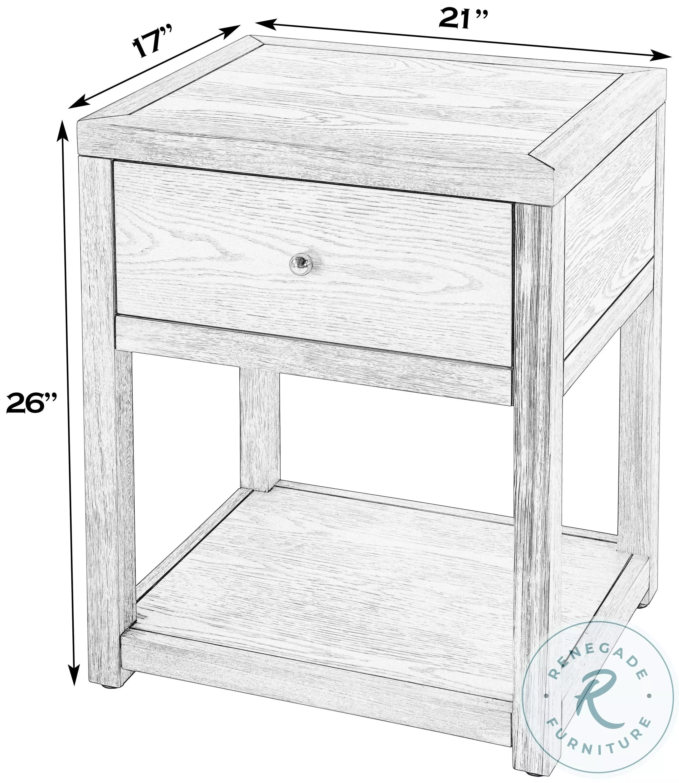 Nora Walnut Brown 1 Drawer Nightstand