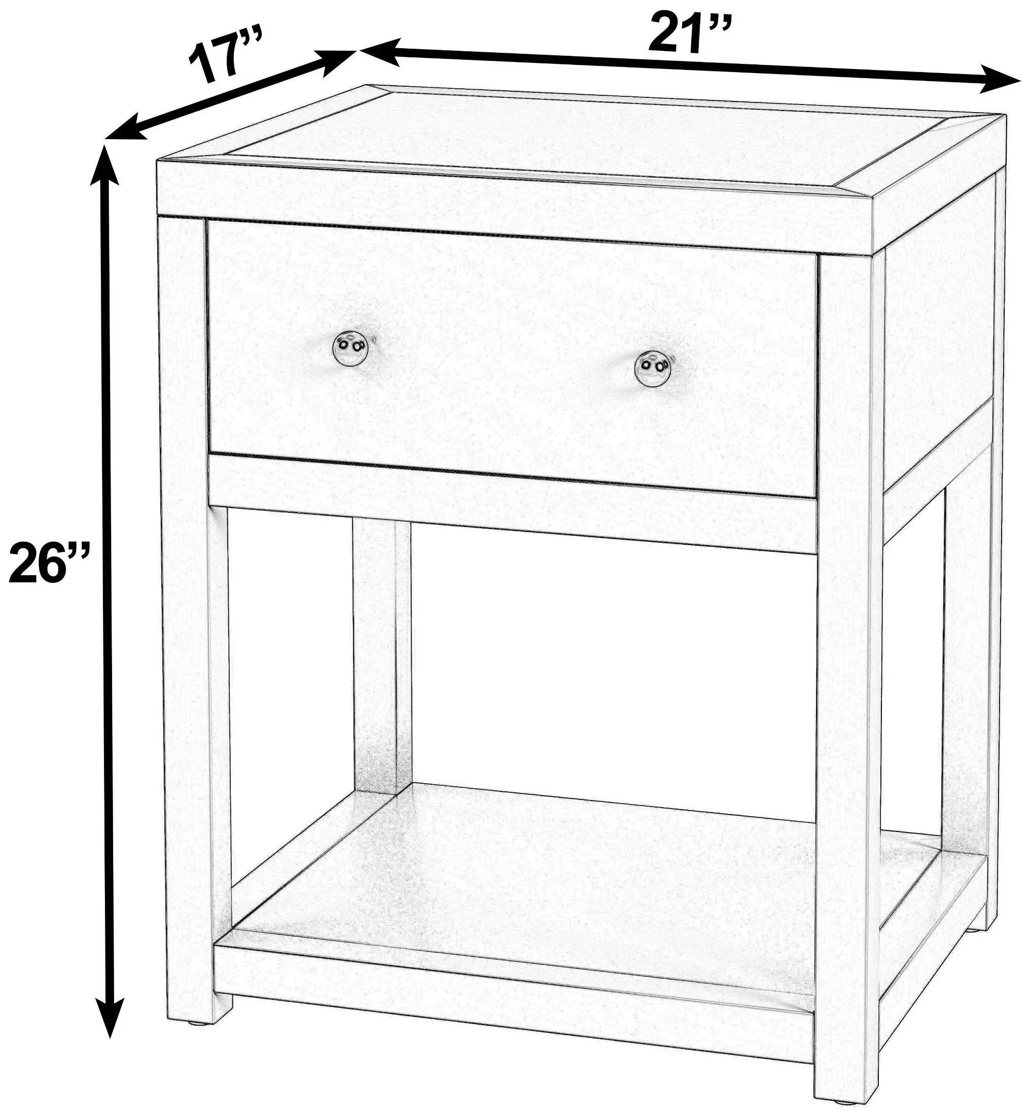 Nora Light Oak 1 Drawer Small Nightstand