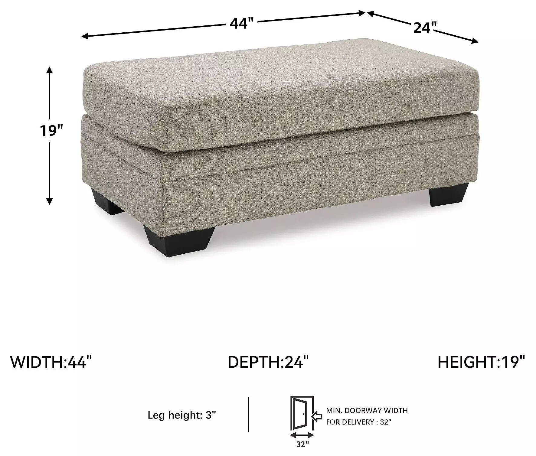 Stonemeade Taupe Ottoman