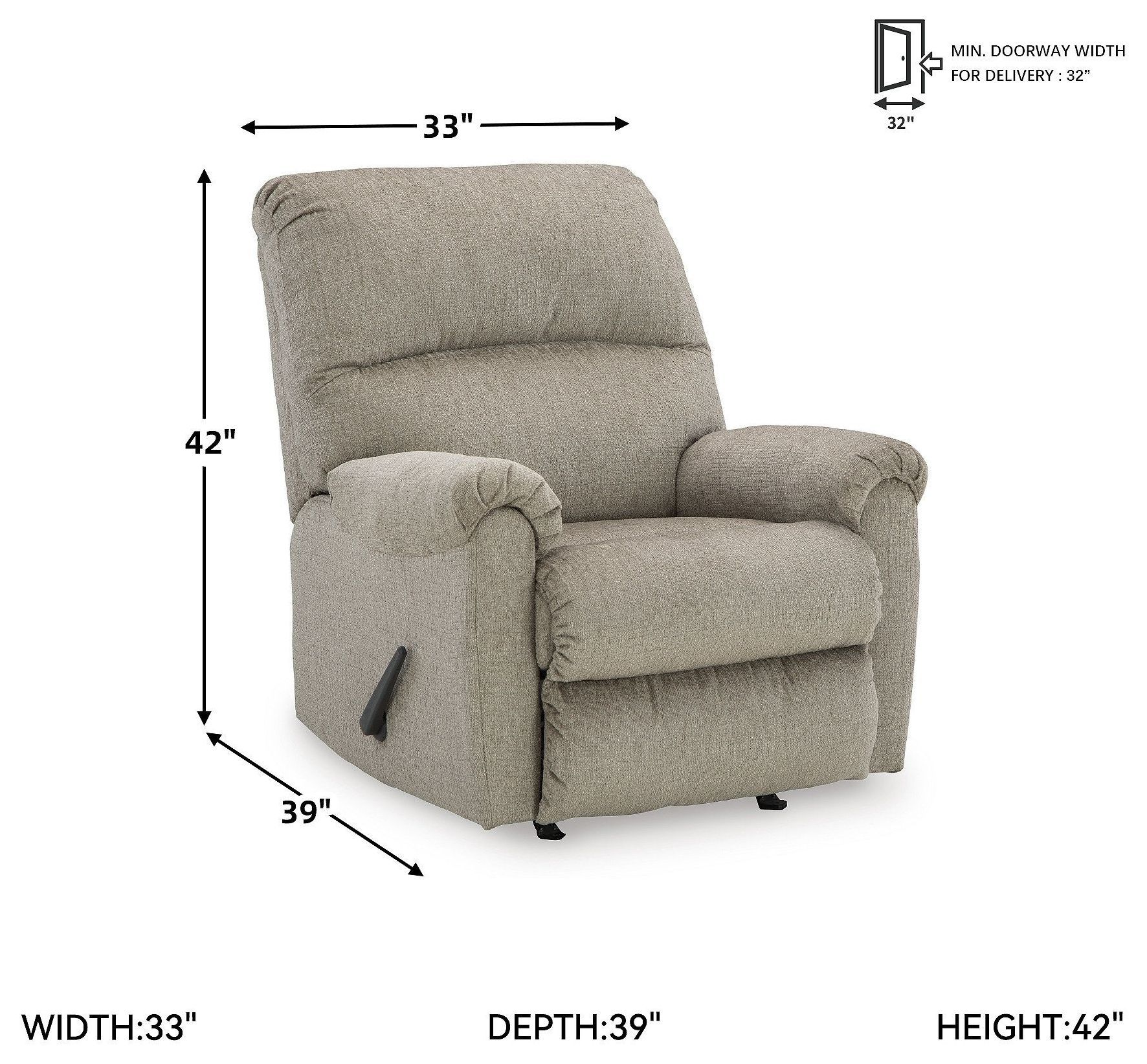 Stonemeade Taupe Rocker Recliner