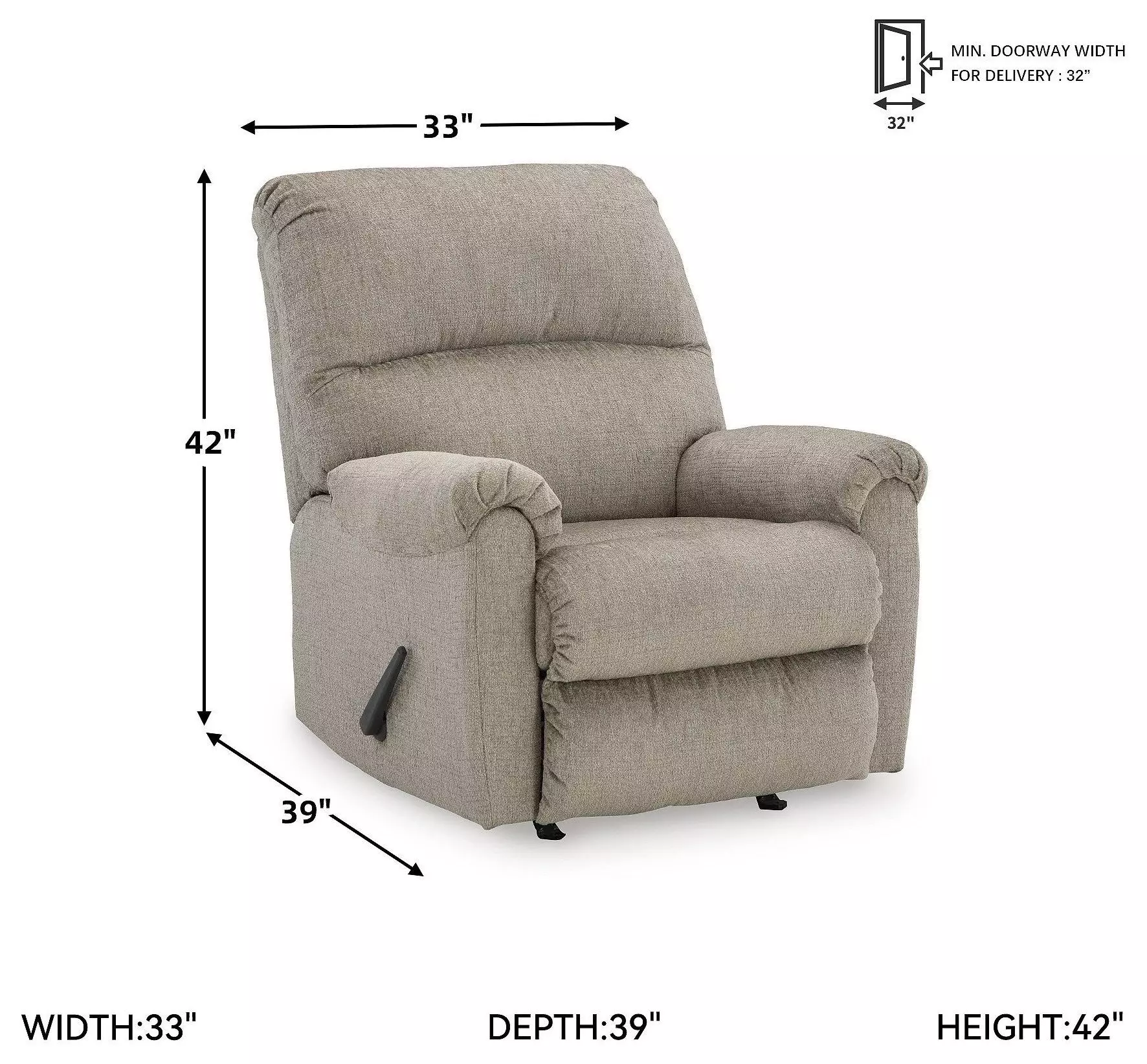 Stonemeade Taupe Rocker Recliner
