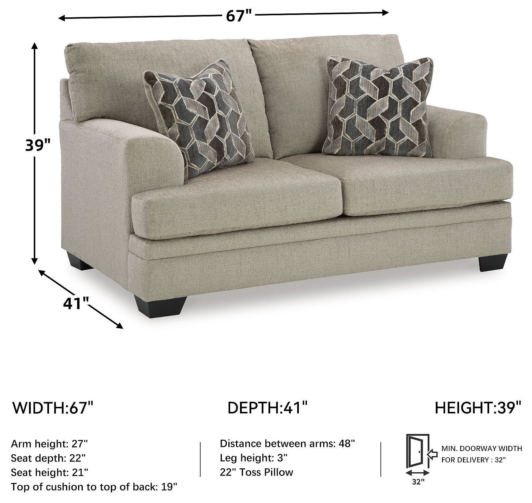 Stonemeade Taupe Loveseat