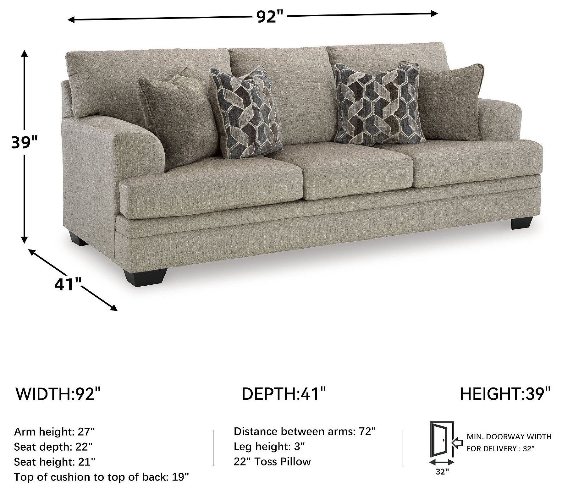 Stonemeade Taupe Sofa