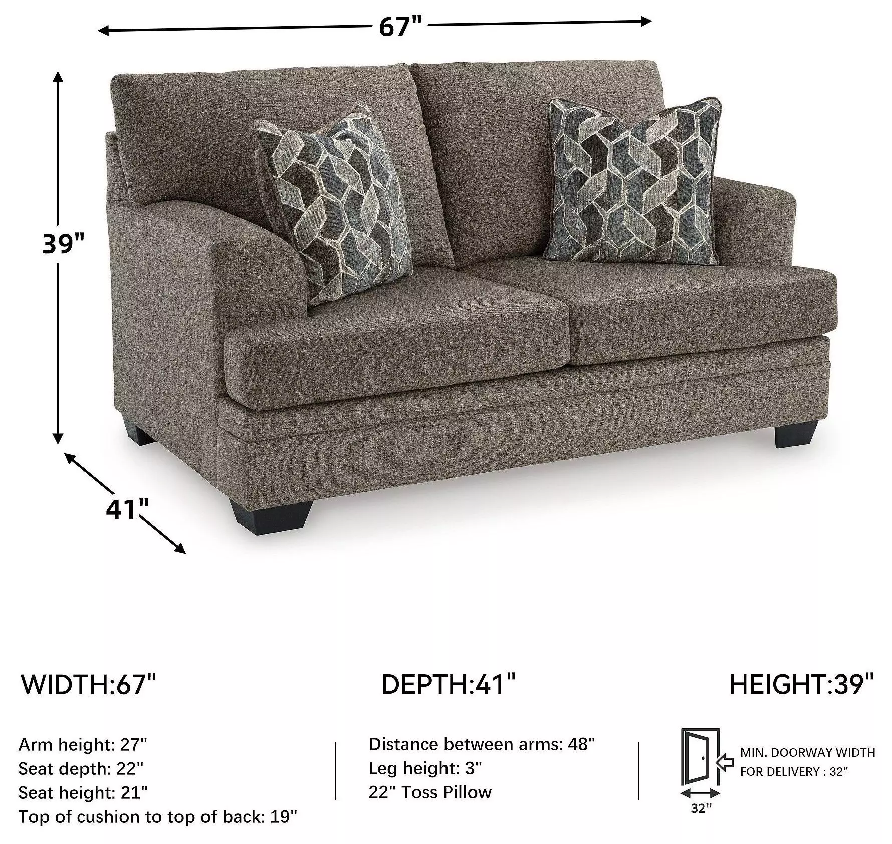 Stonemeade Nutmeg 67" Loveseat