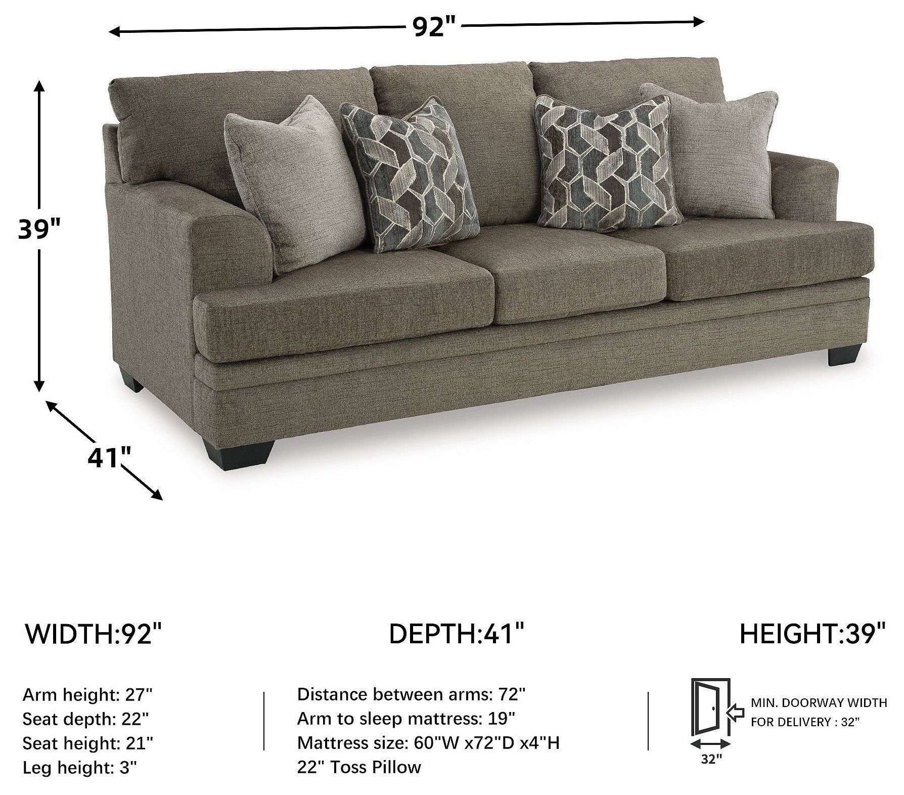 Stonemeade Nutmeg Queen Sofa Sleeper