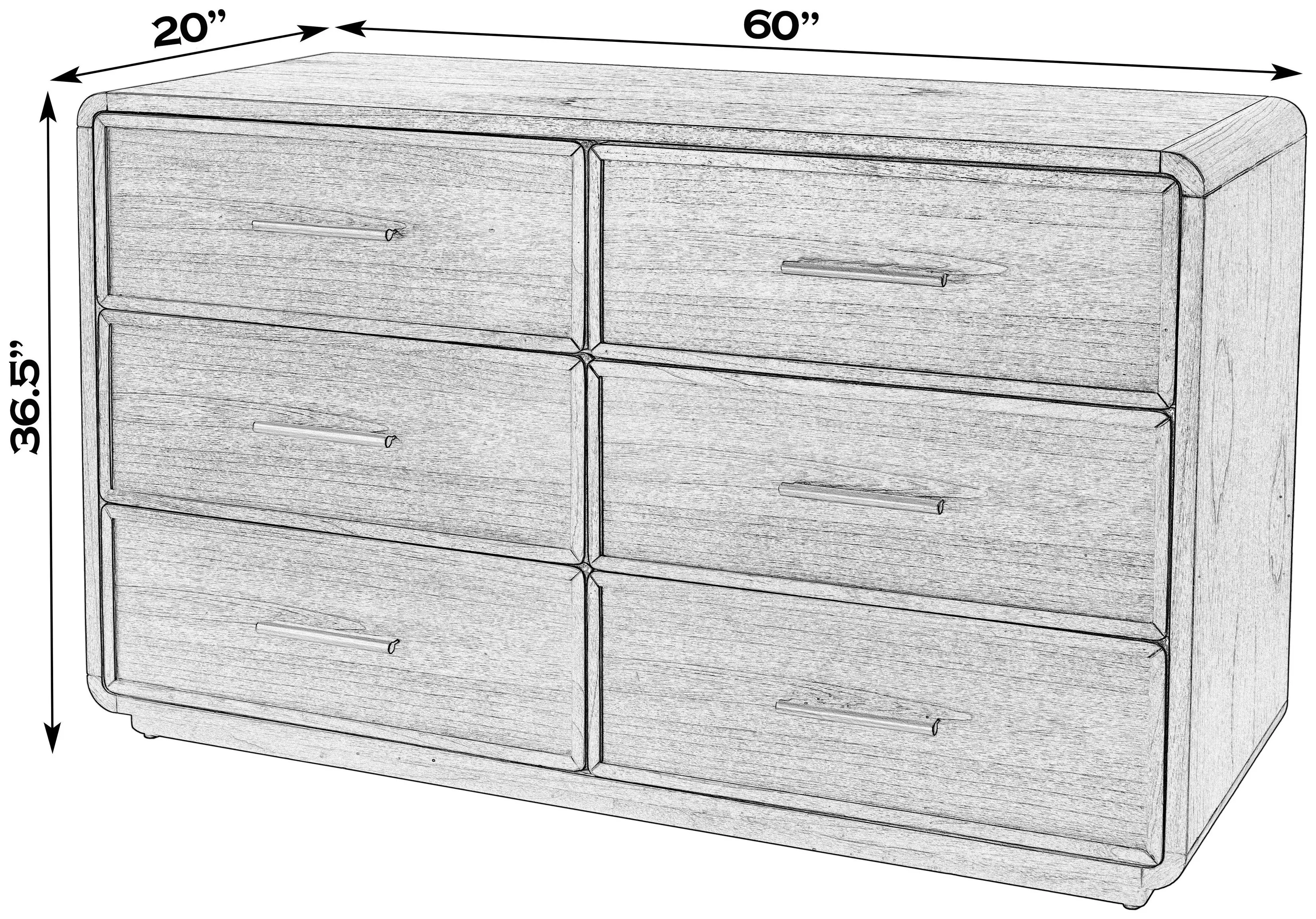 Keenan Brown Sugar Espresso 6 Drawers Dresser