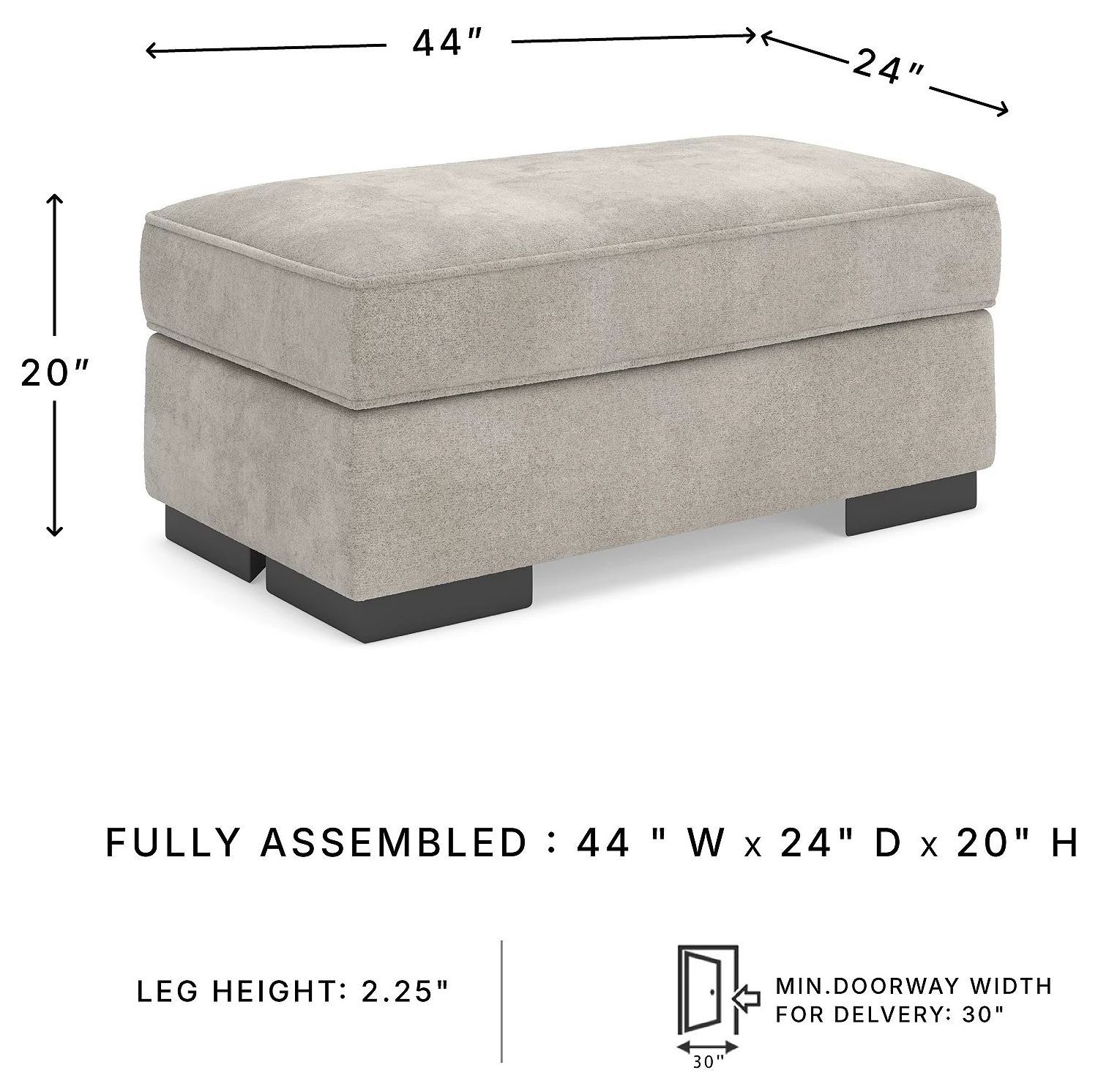 High Profile Taupe Ottoman