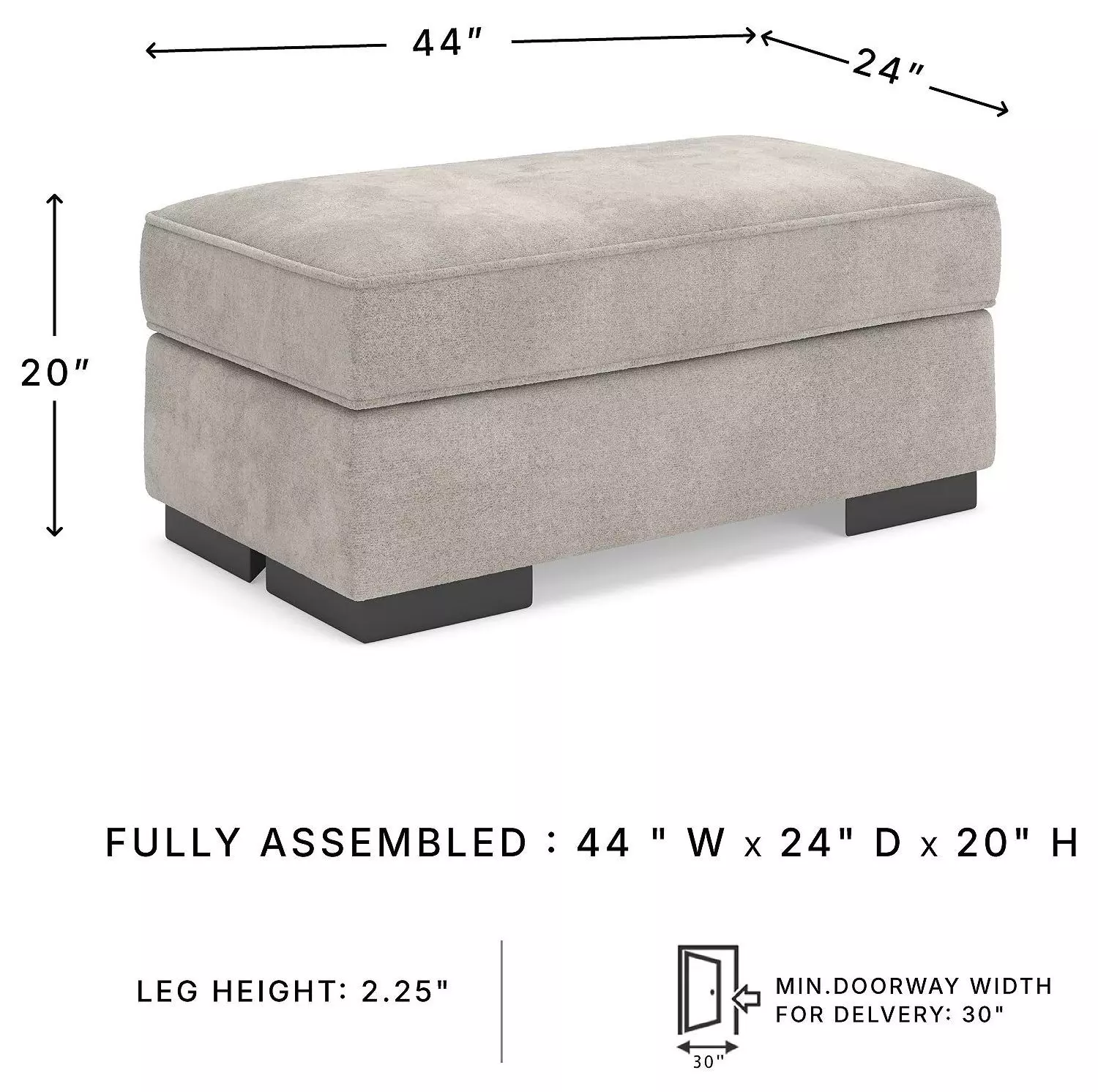 High Profile Taupe Ottoman