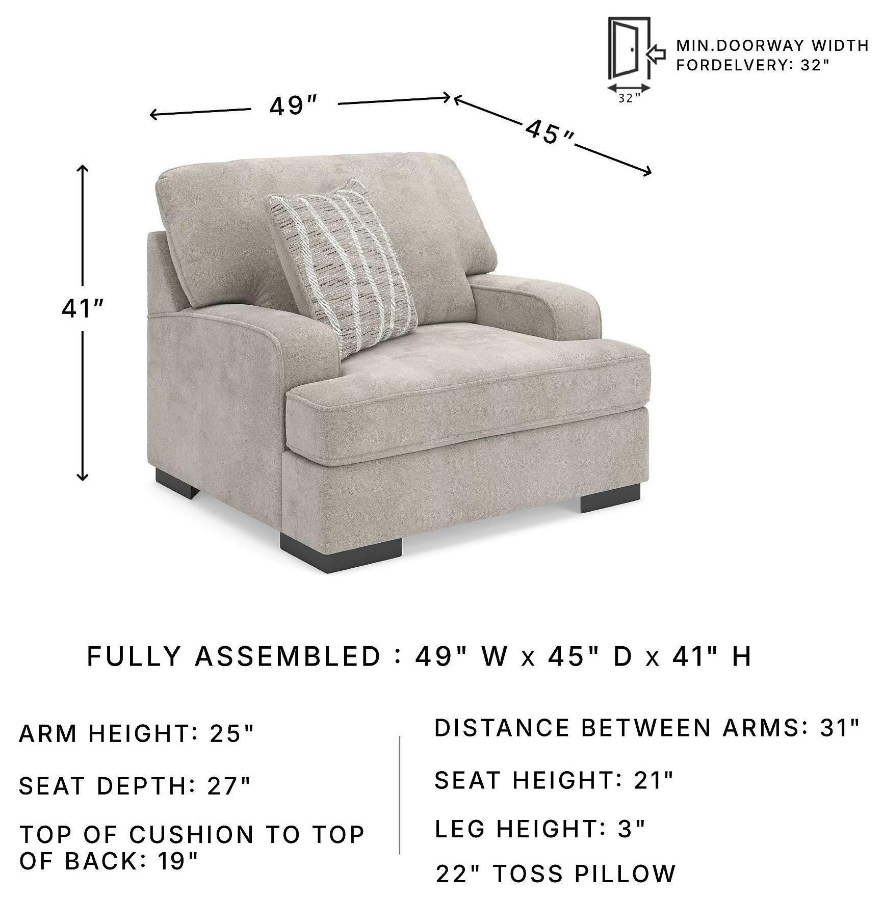 High Profile Taupe Oversized Chair