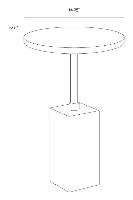 Mizani Dark Emperador Round Concrete Top Outdoor End Table