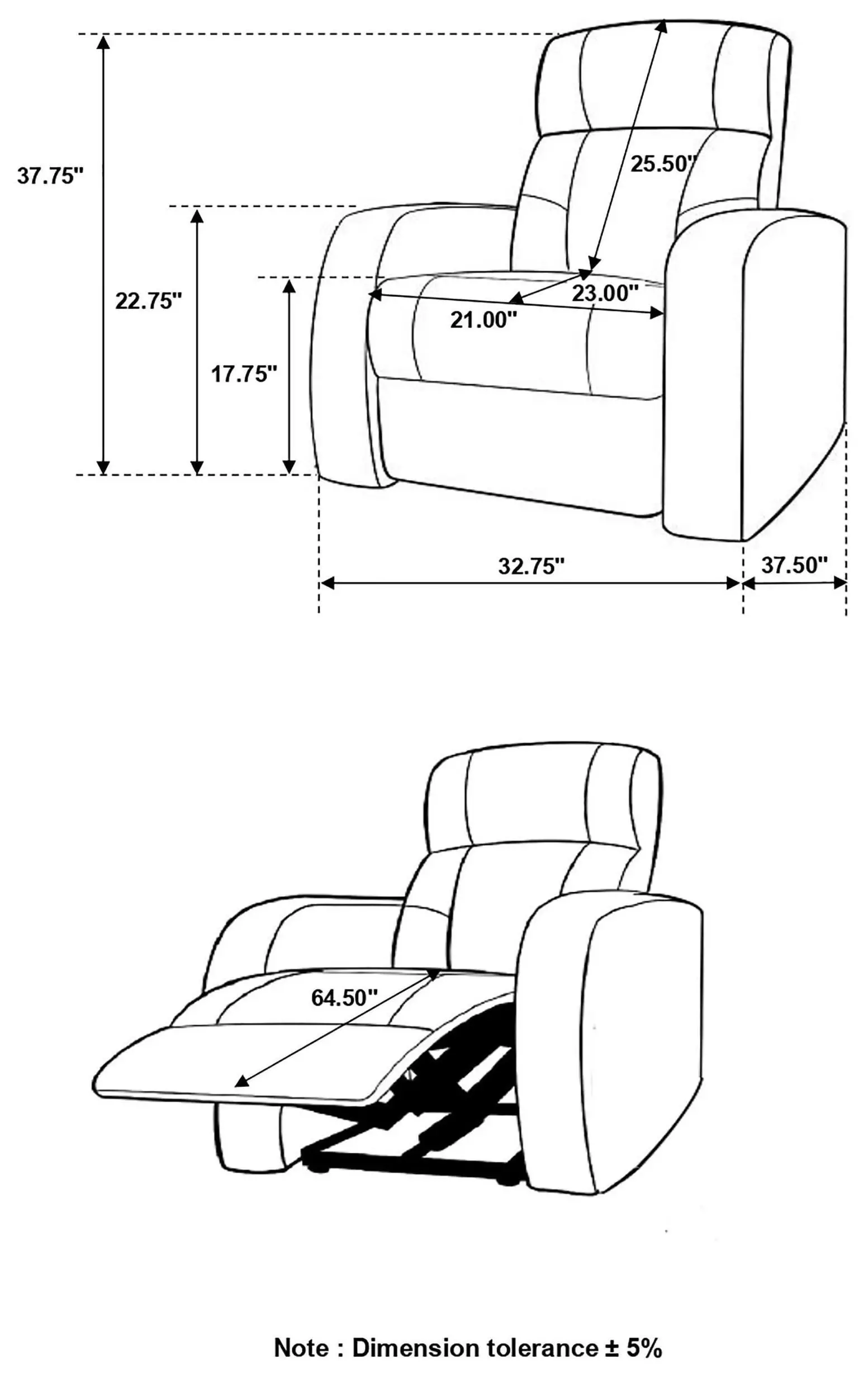Cyrus Black Recliner