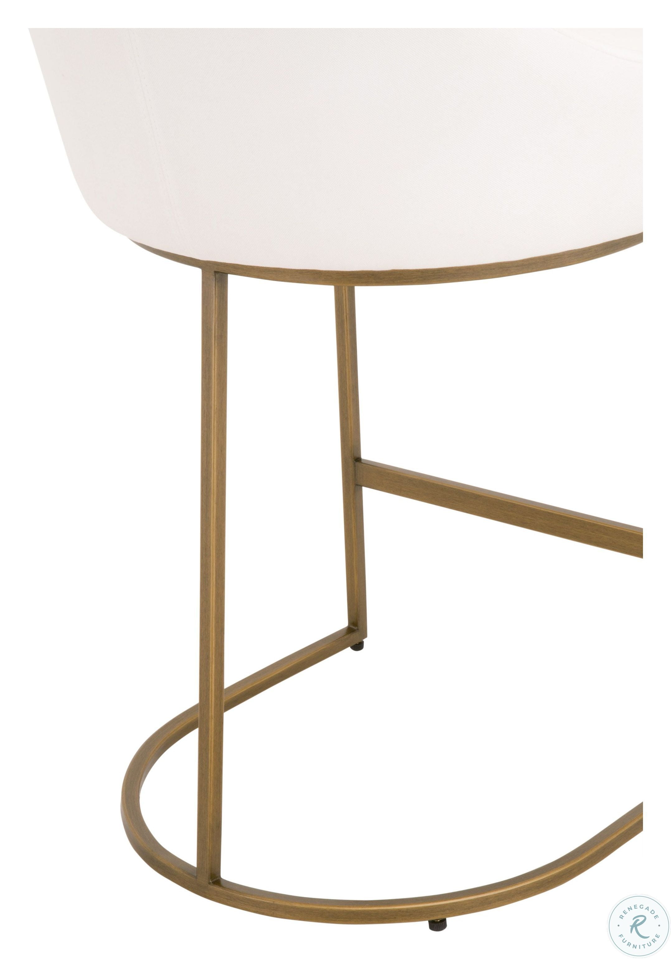 Traditions Parissa Brushed Gold Counter Height Stool Set of 2 from