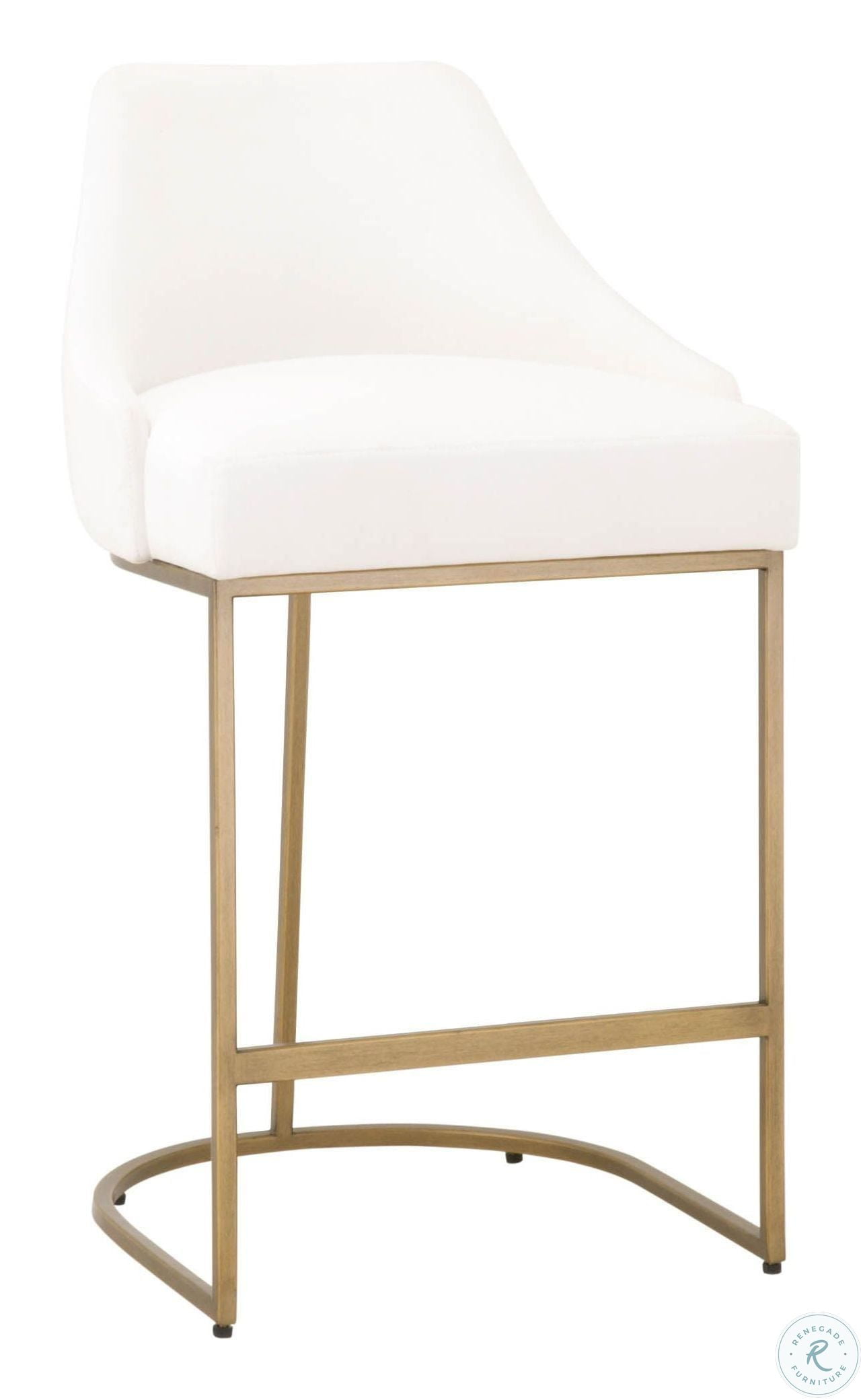 Traditions Parissa Brushed Gold Counter Height Stool Set of 2 from