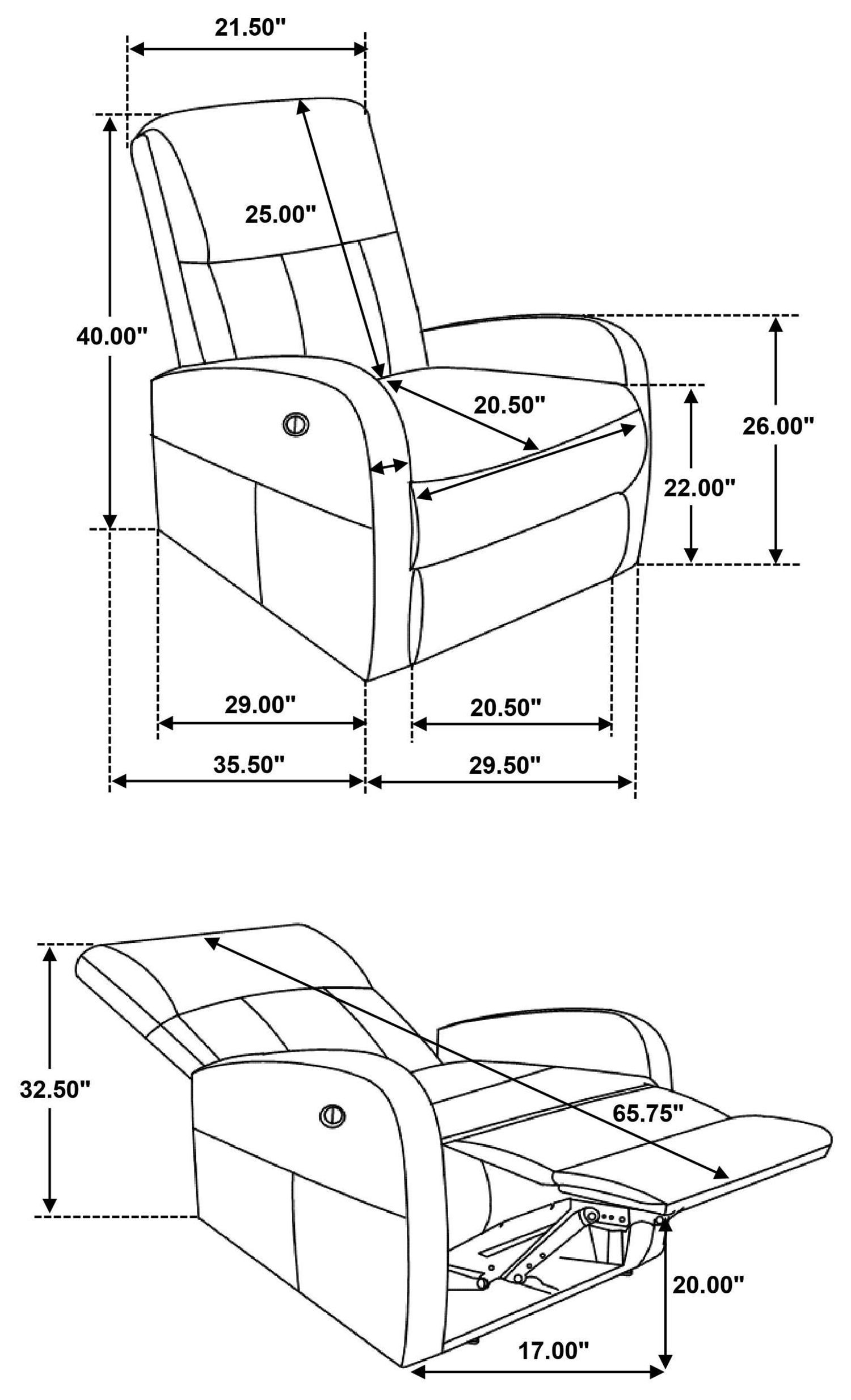 Grant Gray Power Recliner