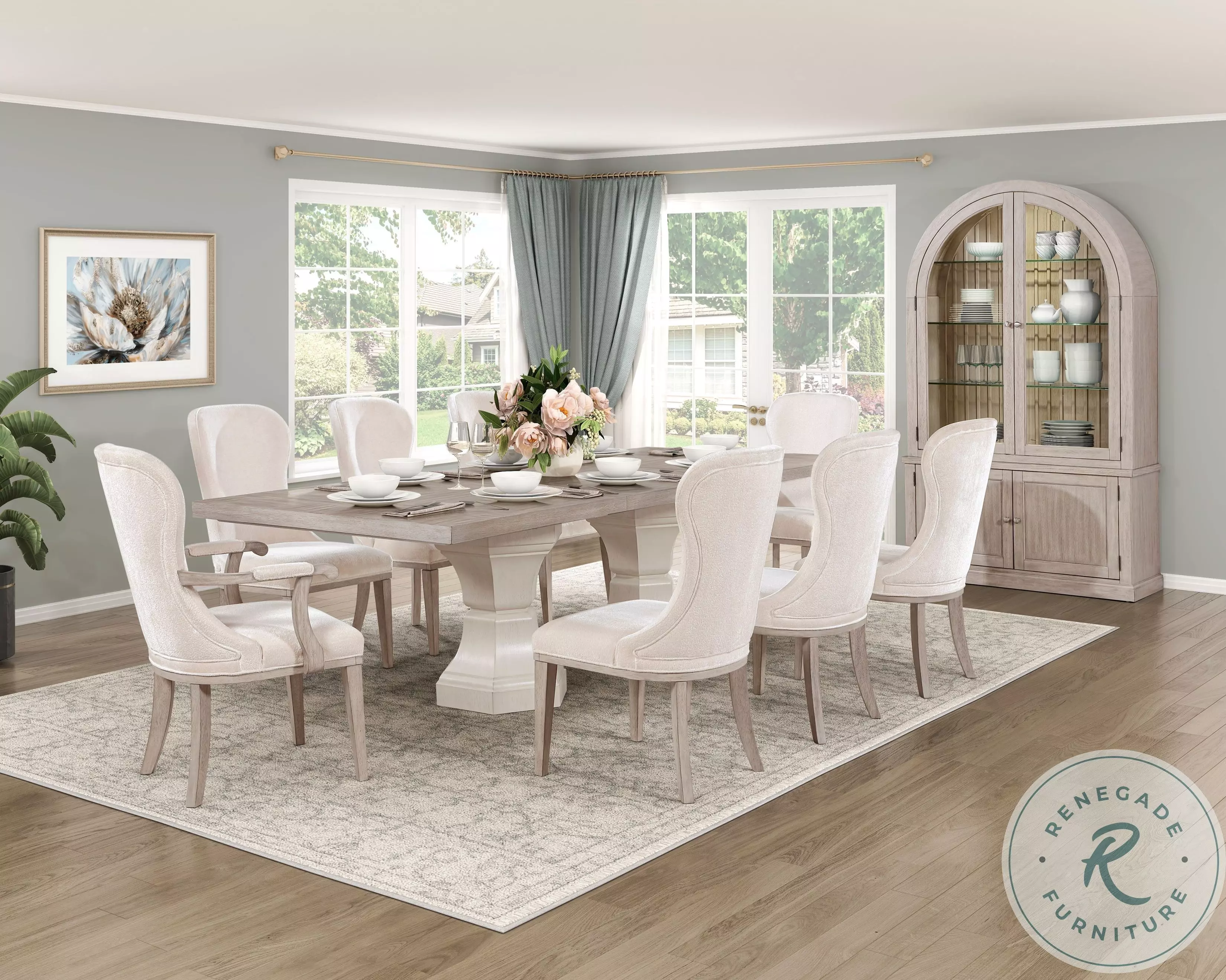 Lofton Light Gray Curio From Homelegance | Coleman Furniture