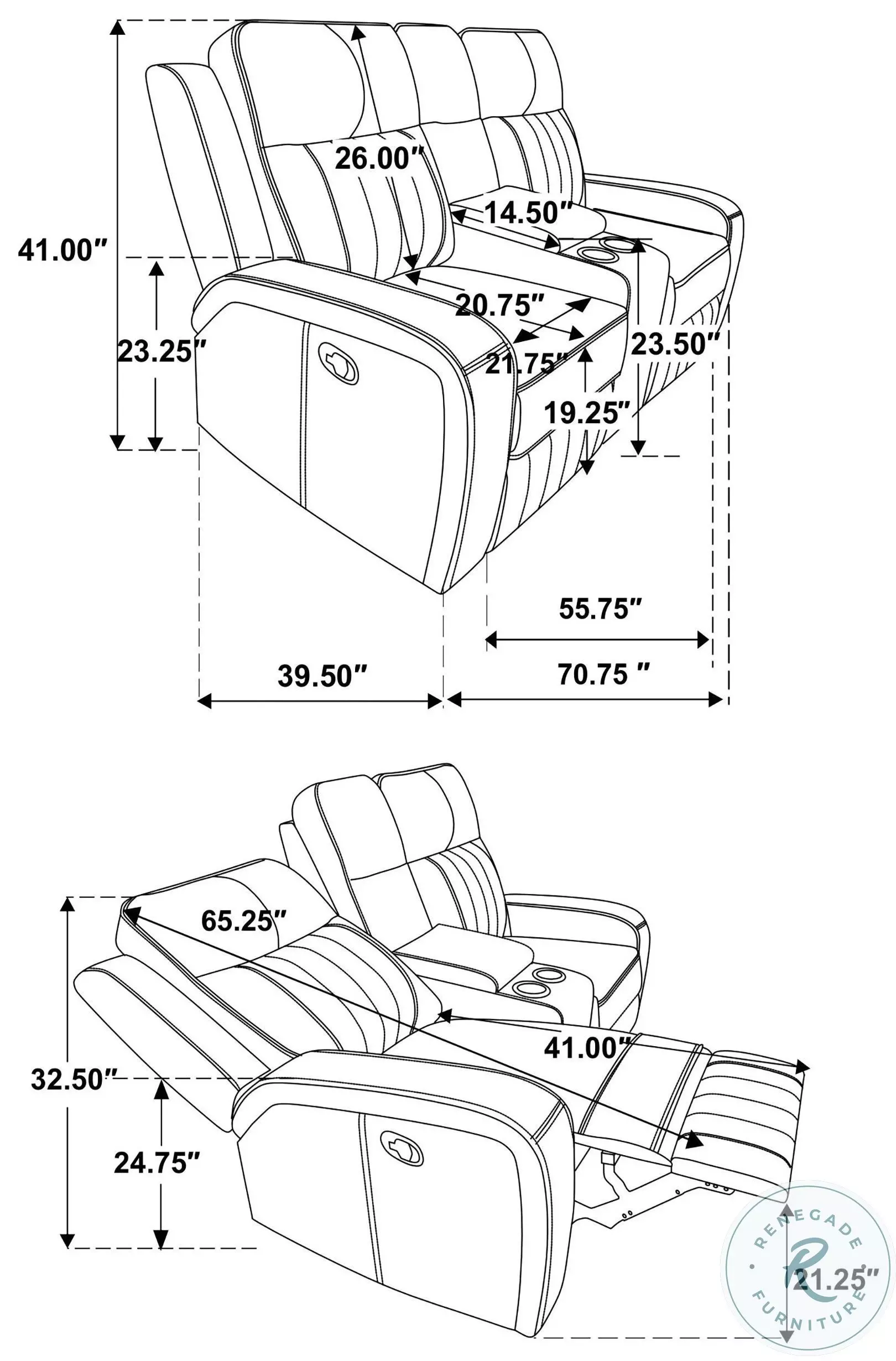 Raelynn Gray Reclining 71" Loveseat