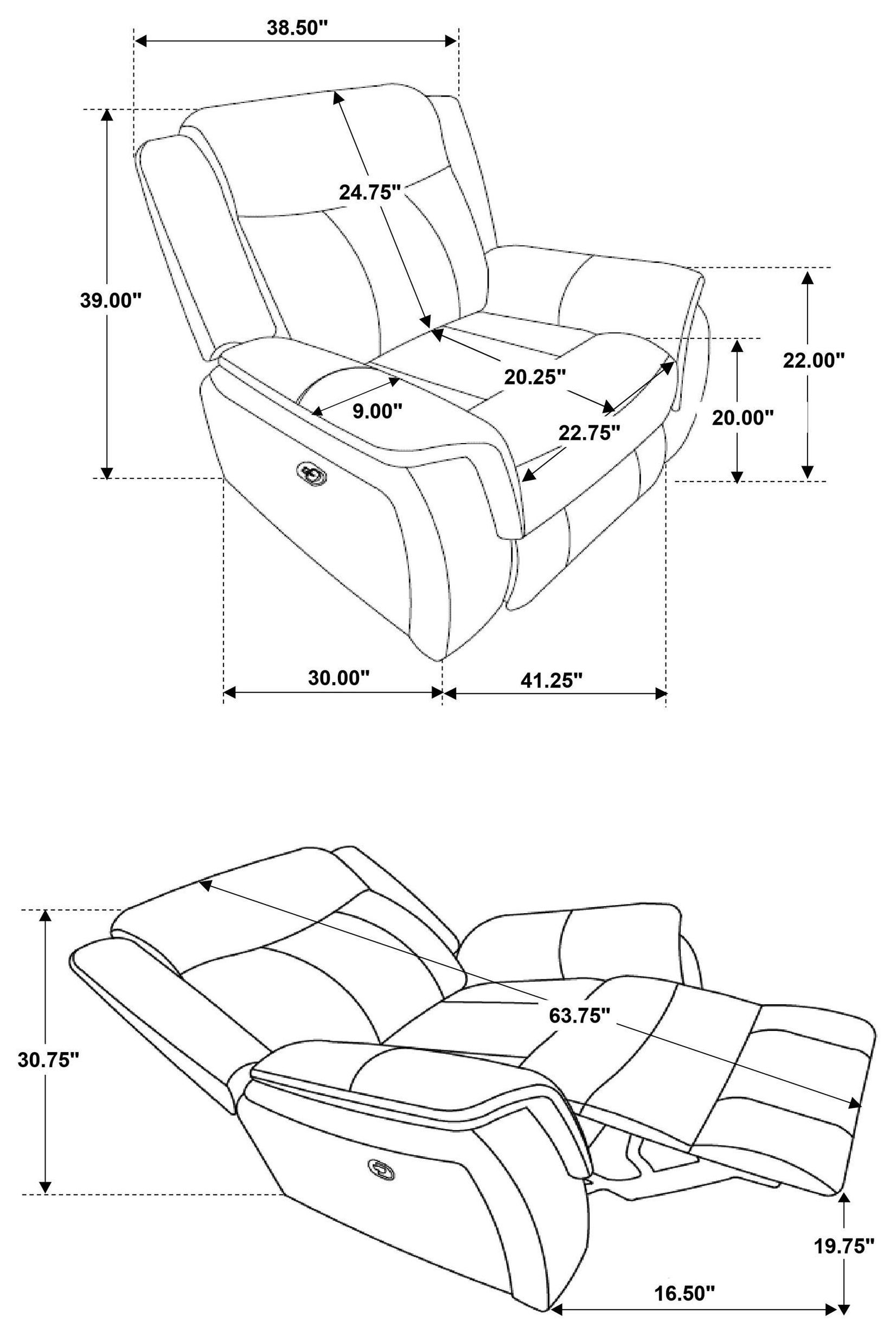 Lawrence Charcoal Glider Recliner