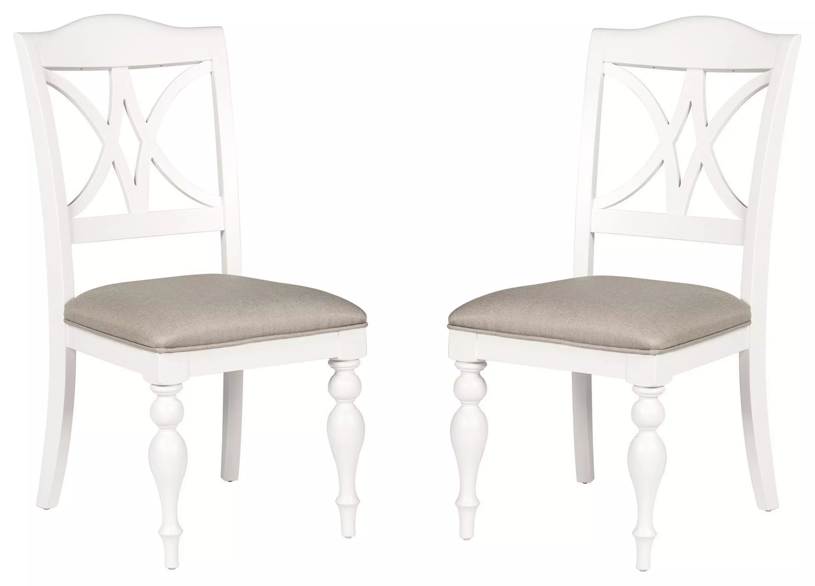 Summer House Oyster White Slat Back Side Chair Set of 2 from