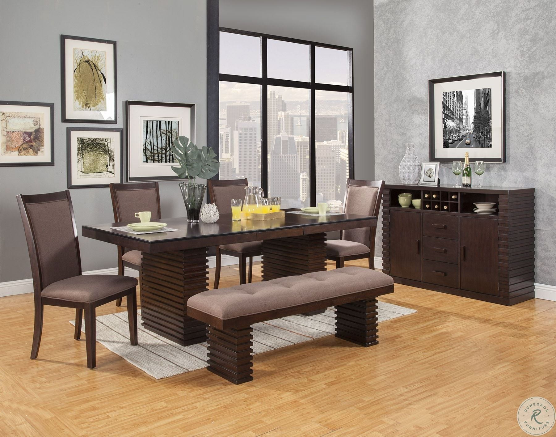 Trulinea Dark Espresso Extendable Rectangular Dining Room Set From