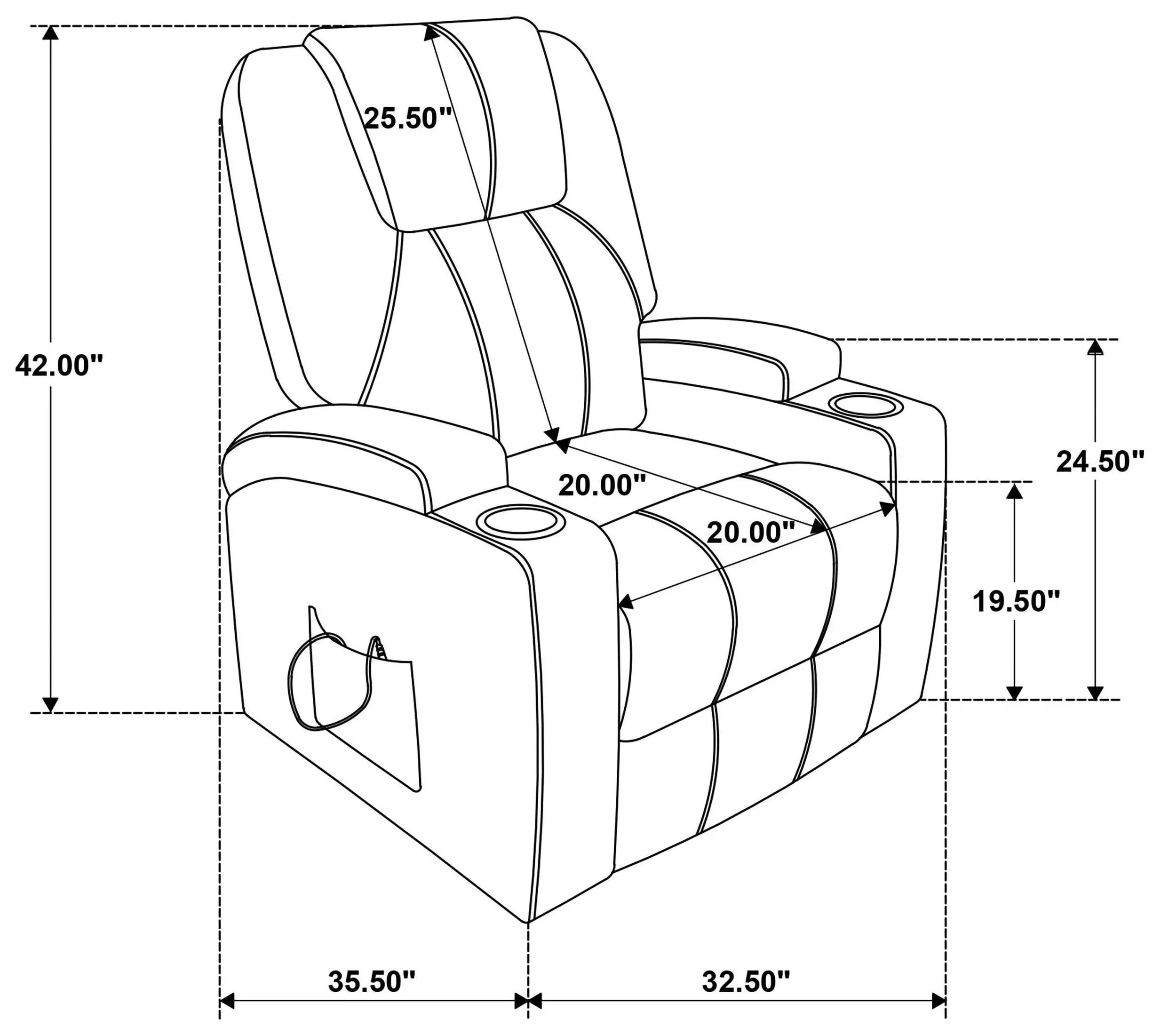 Armstrong Wine Power Lift Massage Recliner 