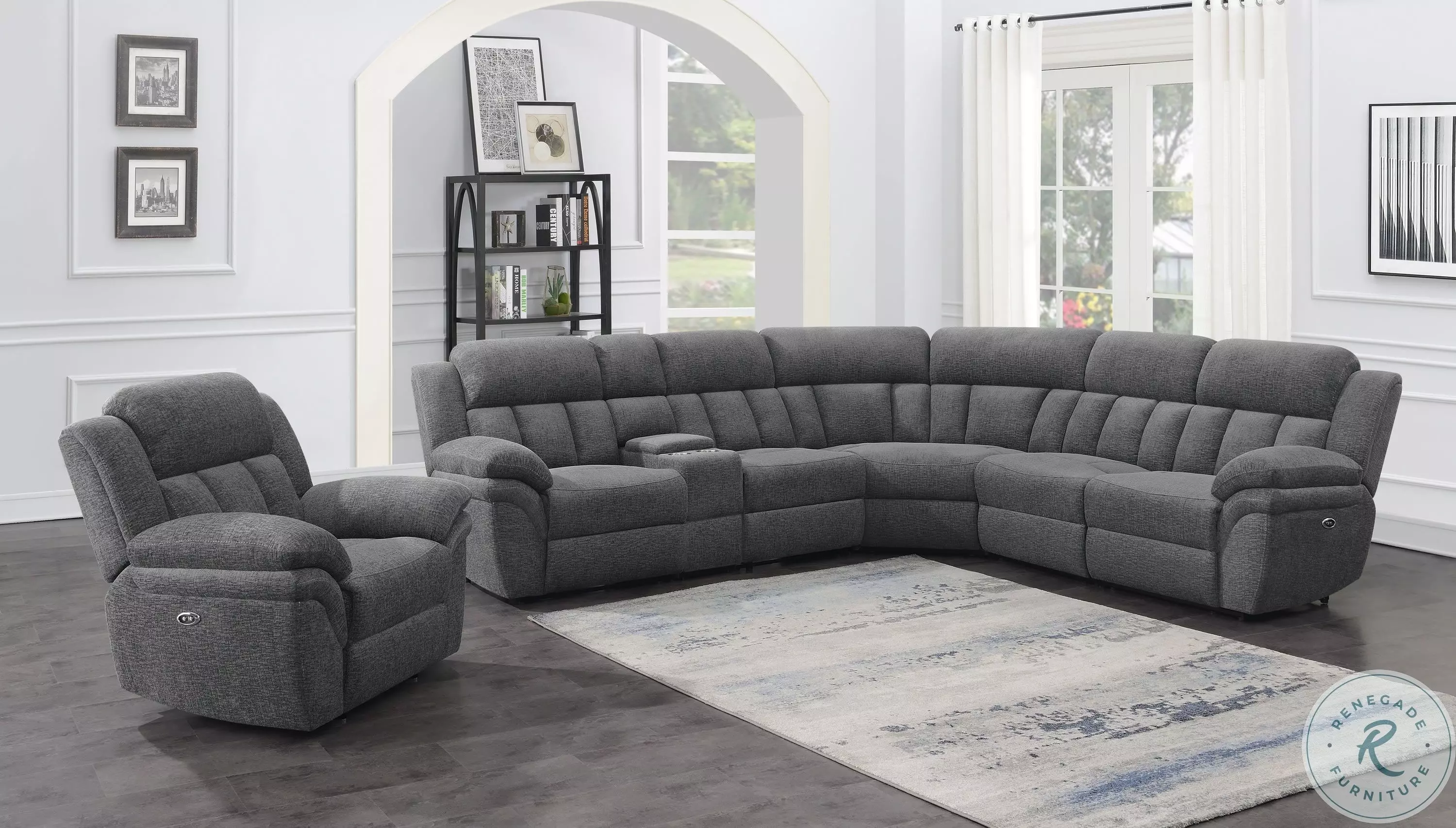 Bahrain Charcoal Power Reclining Sectional Bundle From Coaster