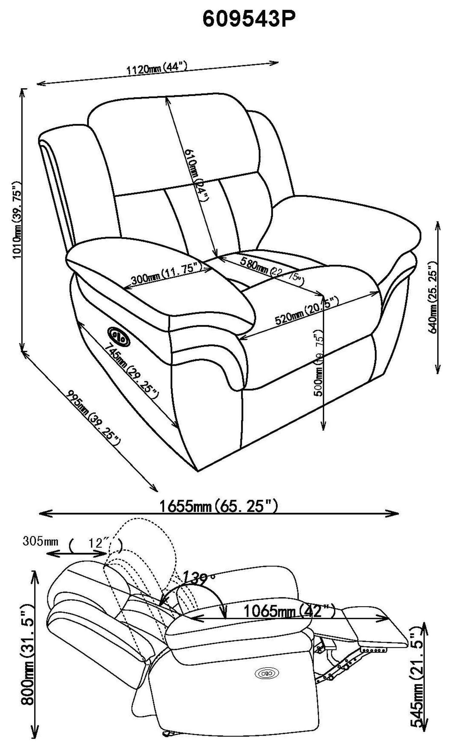 Bahrain Charcoal Performance Fabric Glider Power Recliner