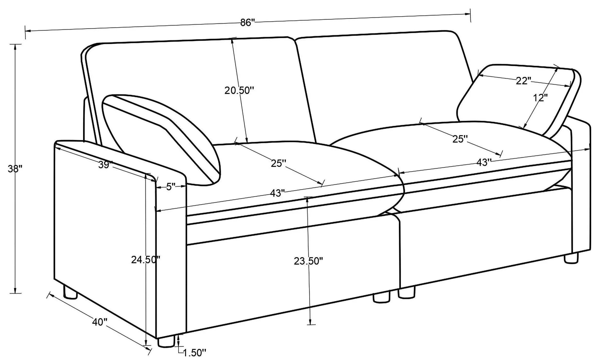 Collins Gray Modular 86" Power Reclining Loveseat