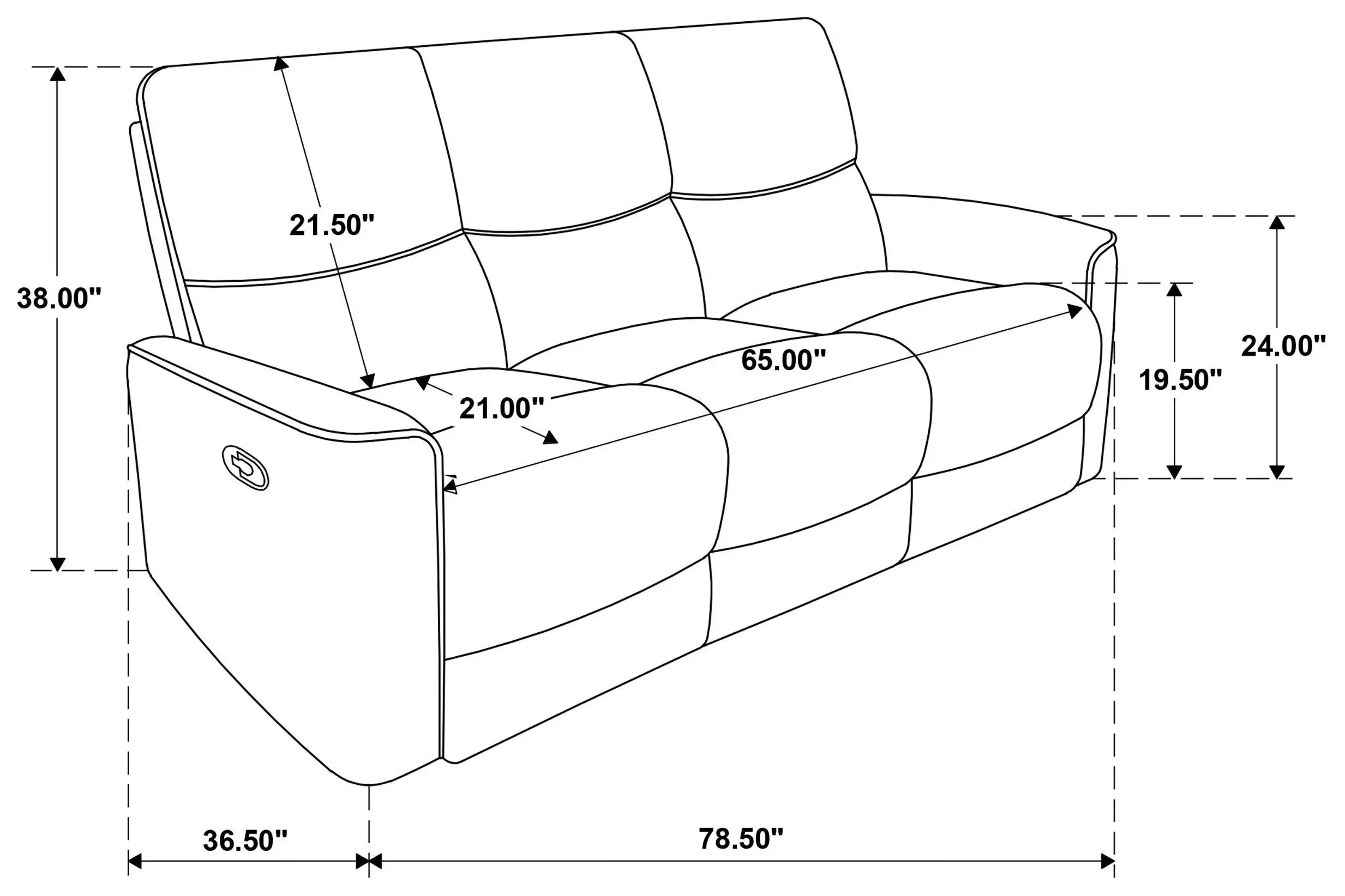 Navarro Burnt Orange 79" Motion Sofa