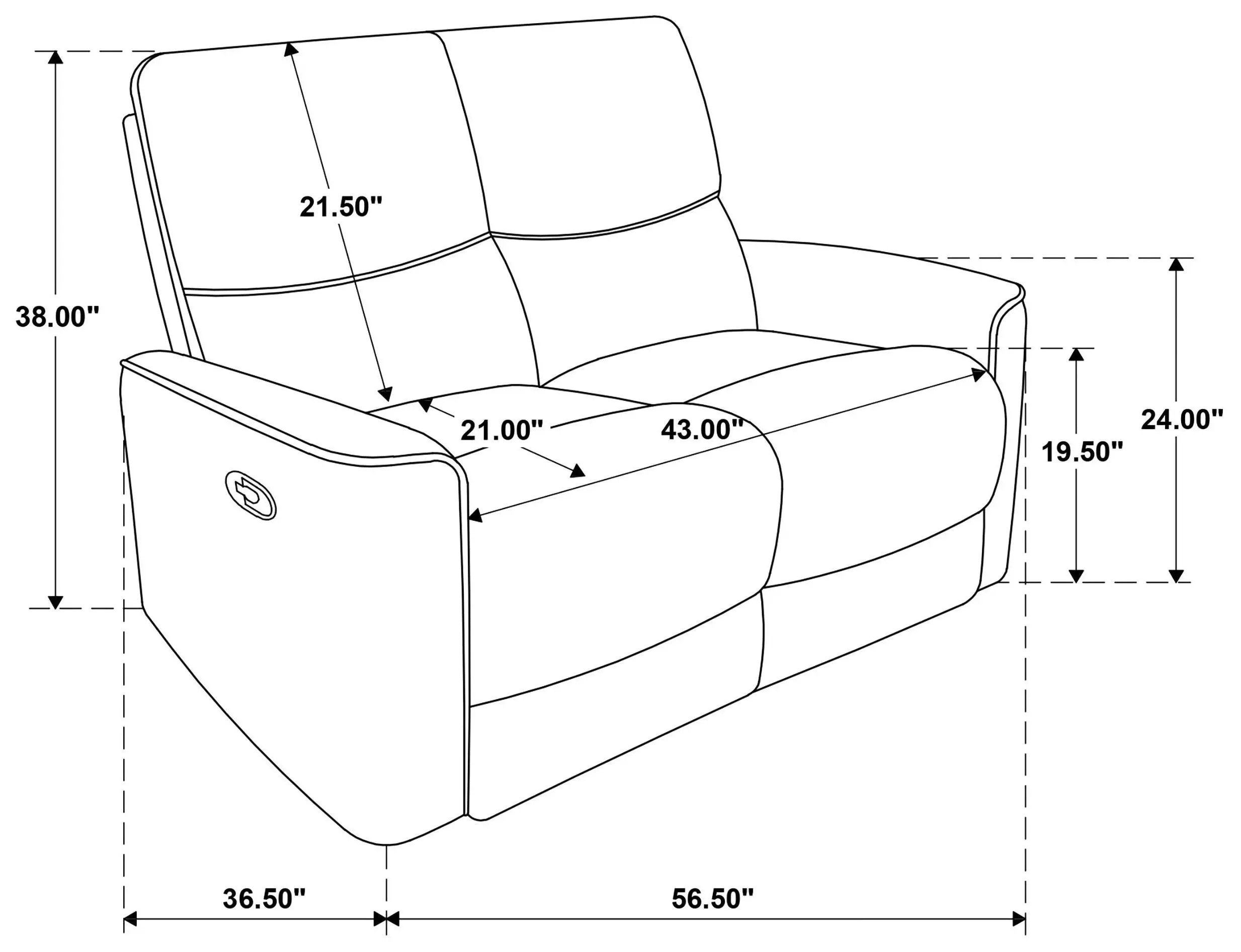 Navarro Burnt Orange 57" Motion Loveseat