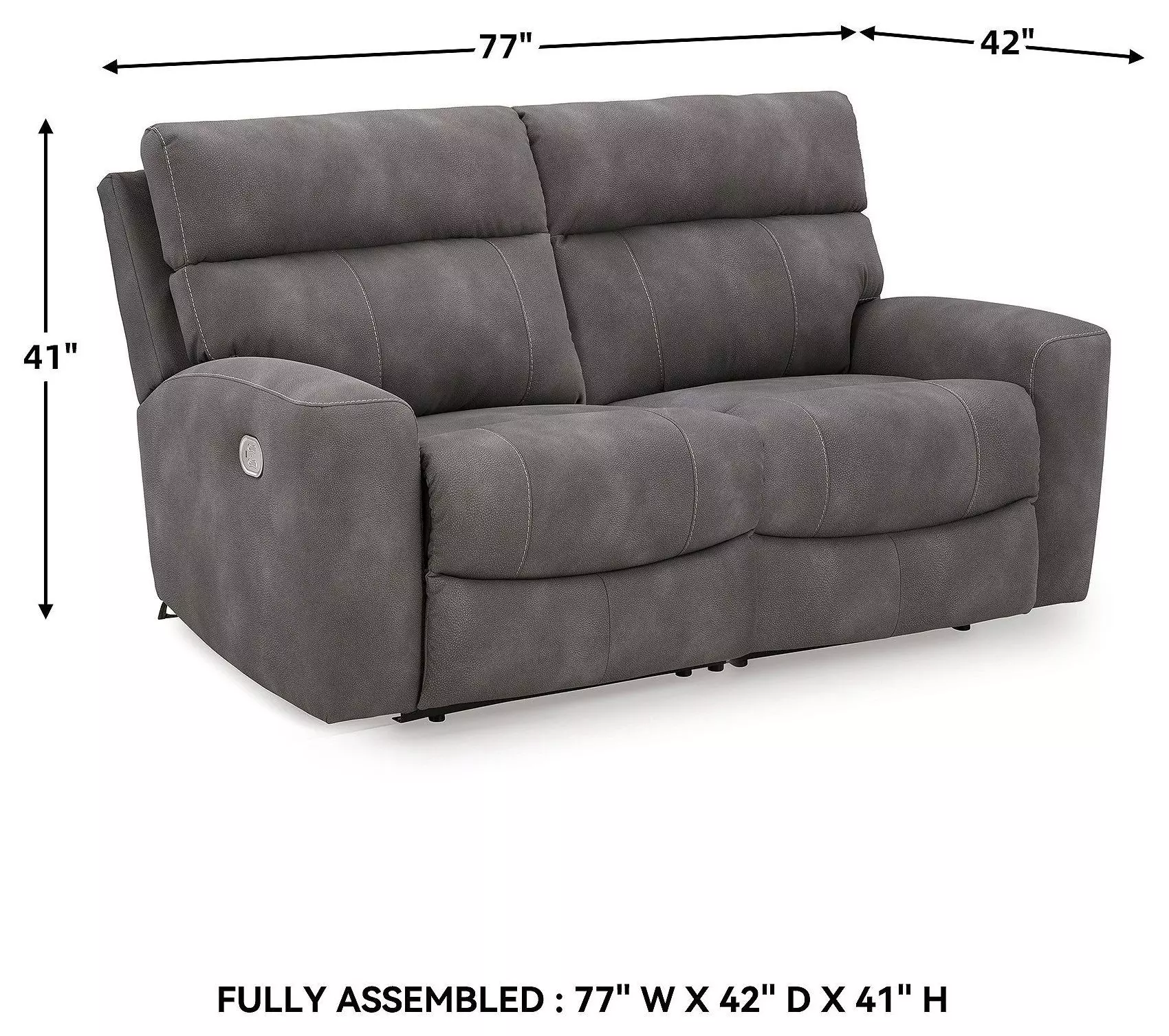 Next-Gen DuraPella Slate Performance Fabric Modular 74" Power Reclining Loveseat