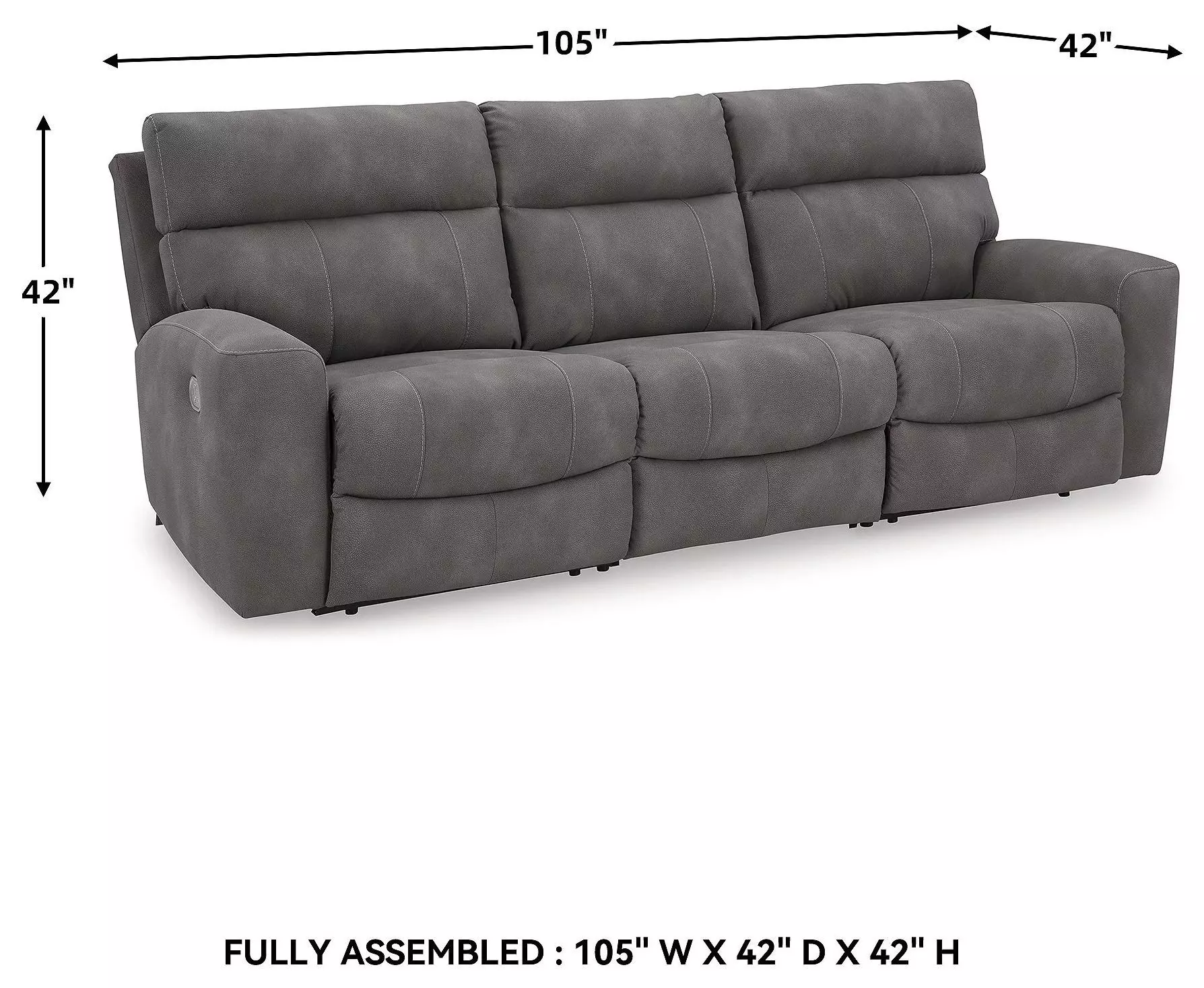 Next-Gen DuraPella Slate Performance Fabric Modular 105" Power Reclining Sofa