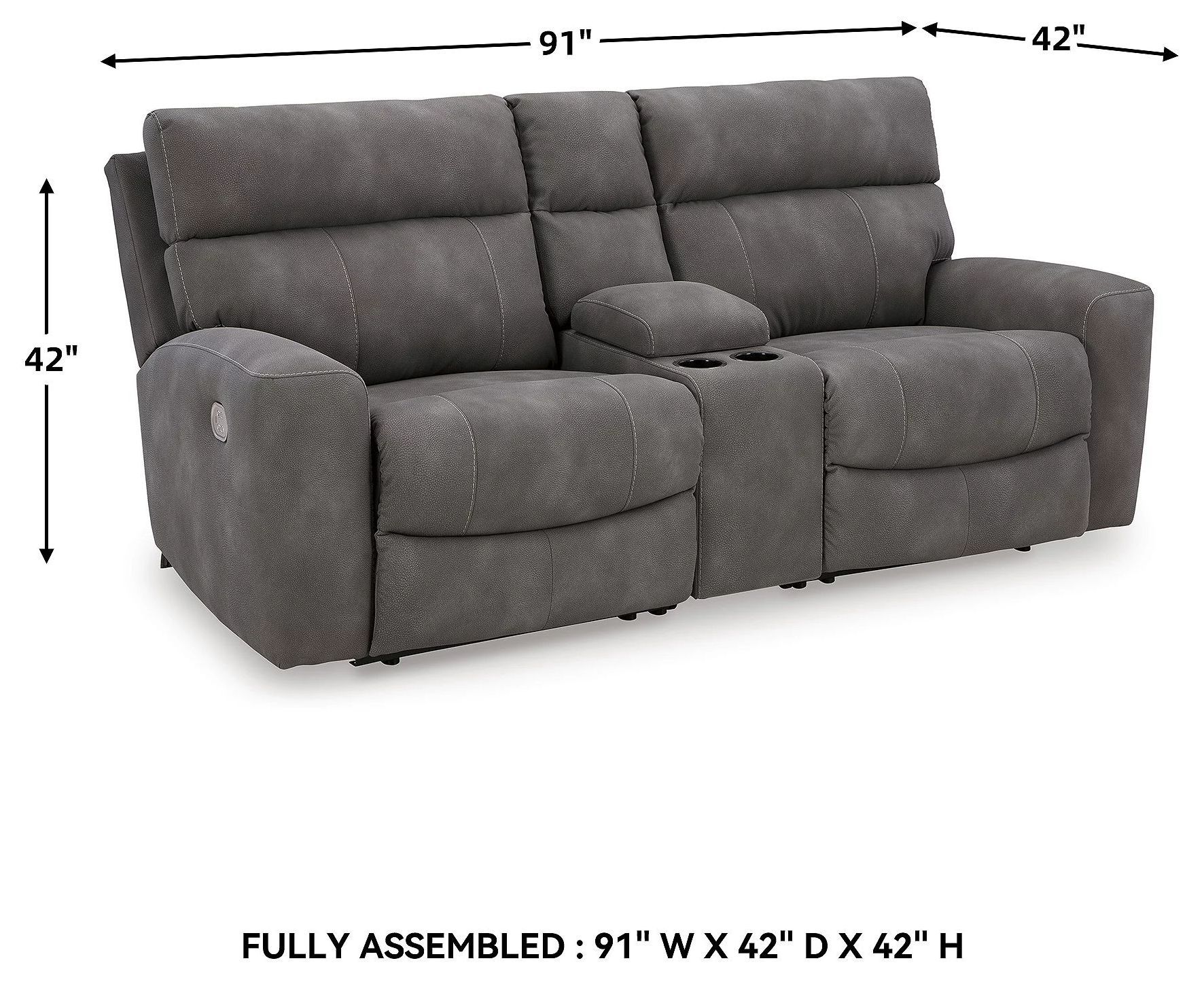 Next-Gen DuraPella Slate Performance Fabric Modular Power Reclining Console Loveseat