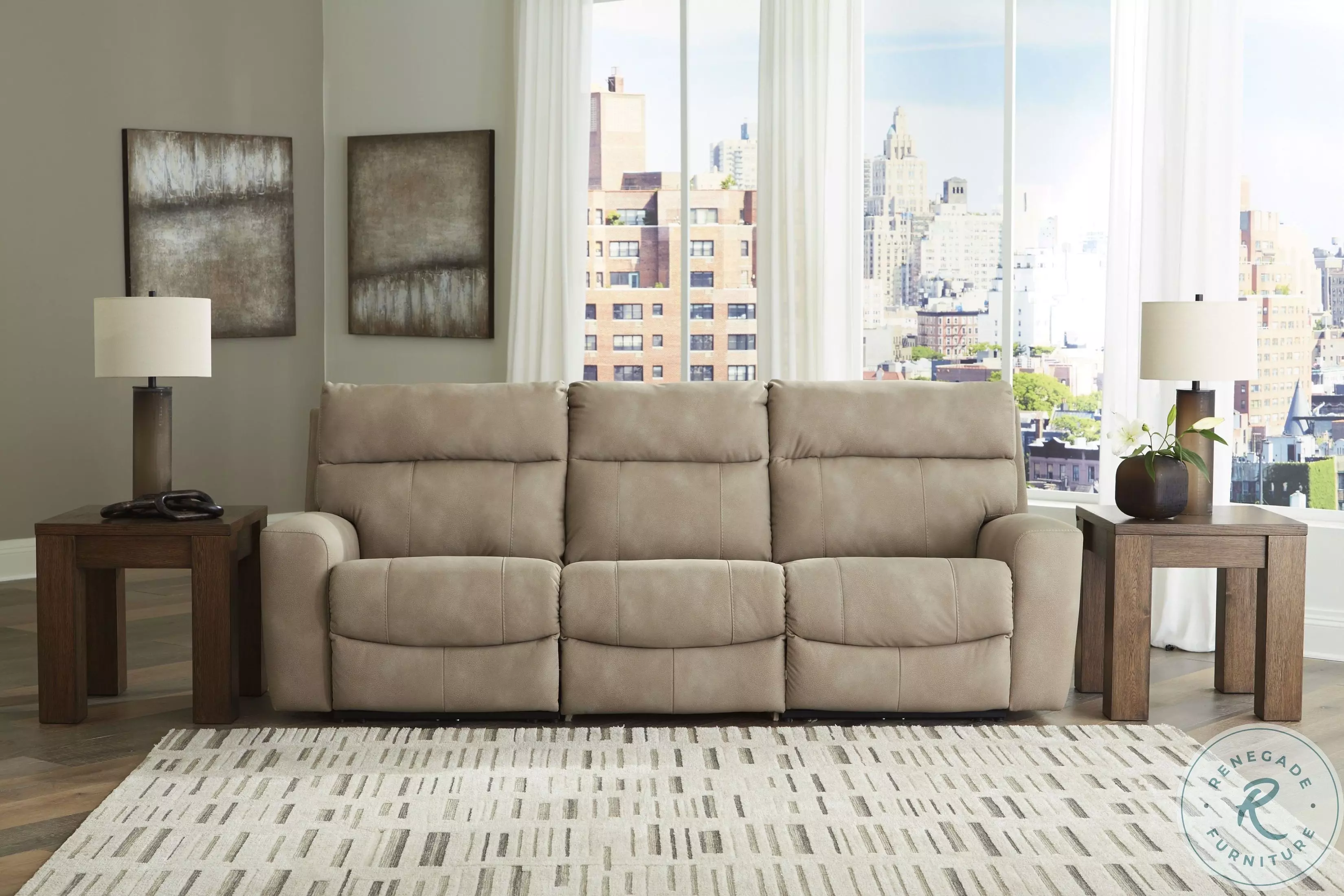 Next-Gen DuraPella Sand Modular Power Reclining Loveseat From