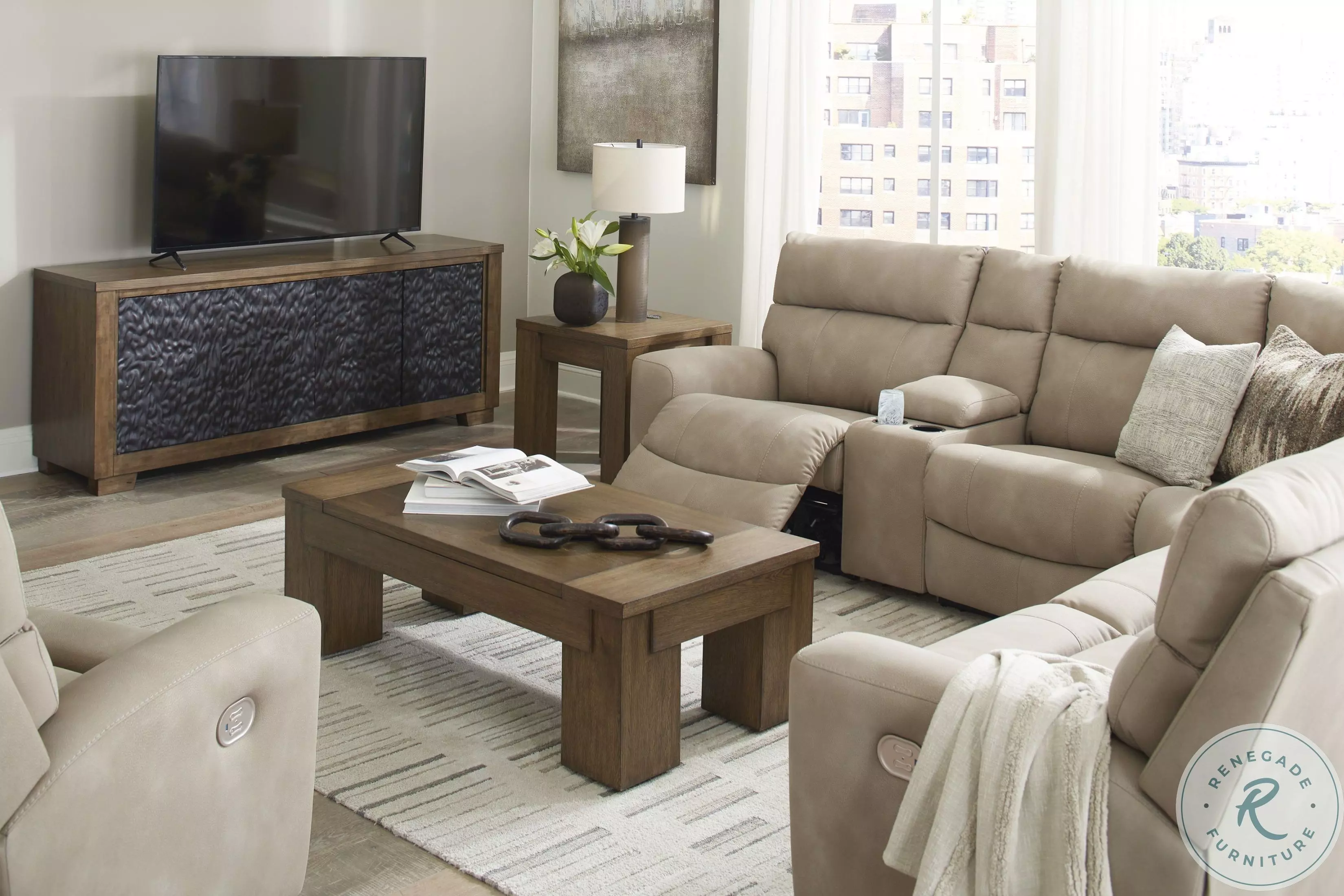 ✦SACLA✦ Next-Gen DuraPella Sand Modular Power Reclining Sectional