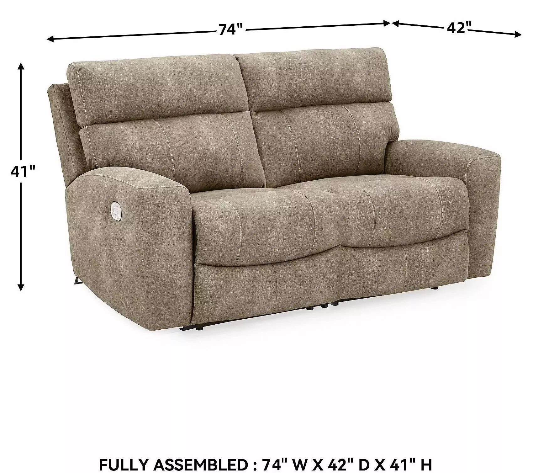 Next-Gen DuraPella Sand Performance Fabric Modular 74" Power Reclining Loveseat