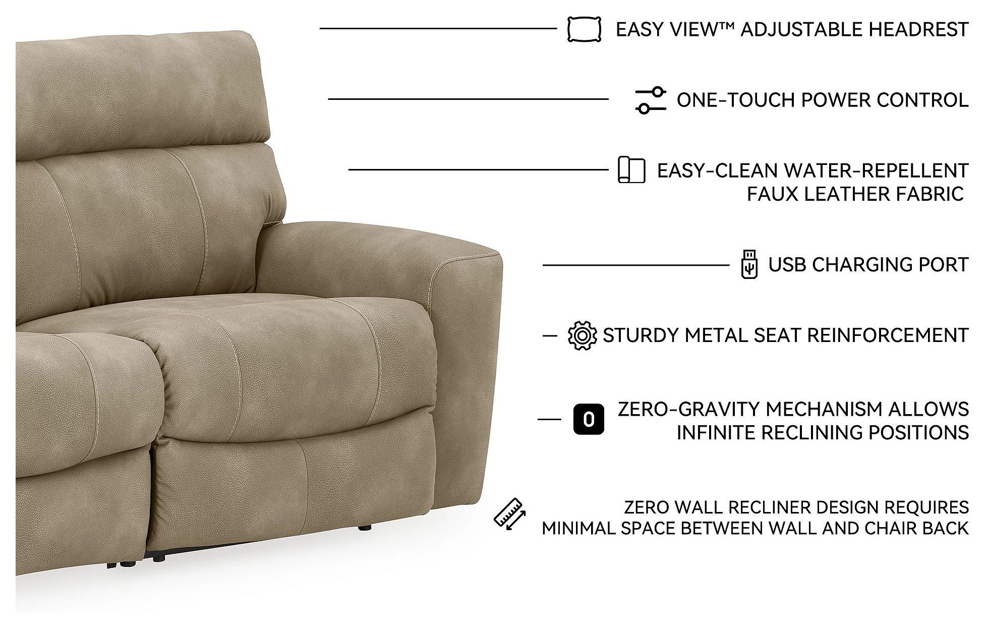 Next-Gen DuraPella Sand Modular Power Reclining Loveseat From