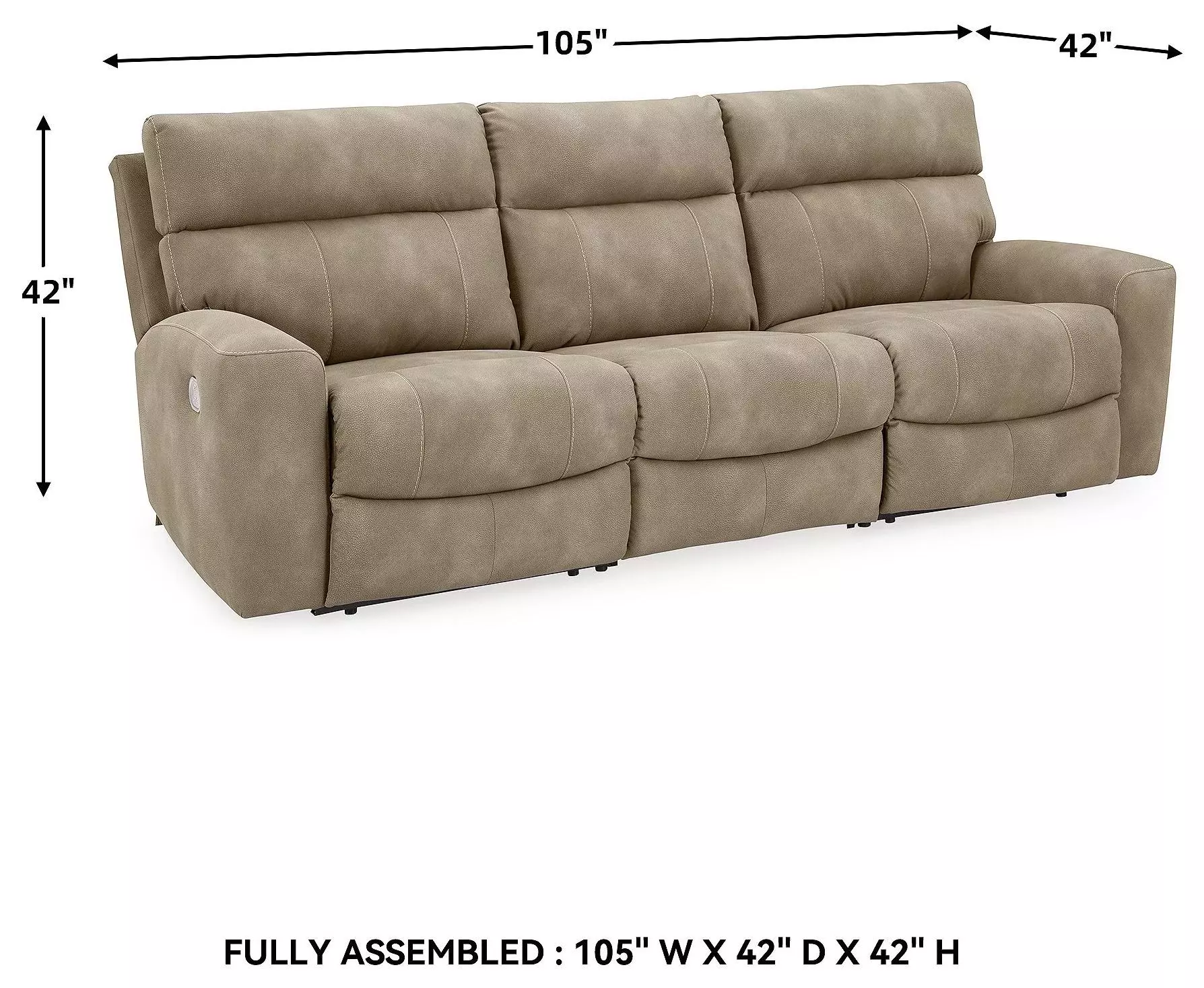 Next-Gen DuraPella Sand Performance Fabric Modular 105" Power Reclining Sofa
