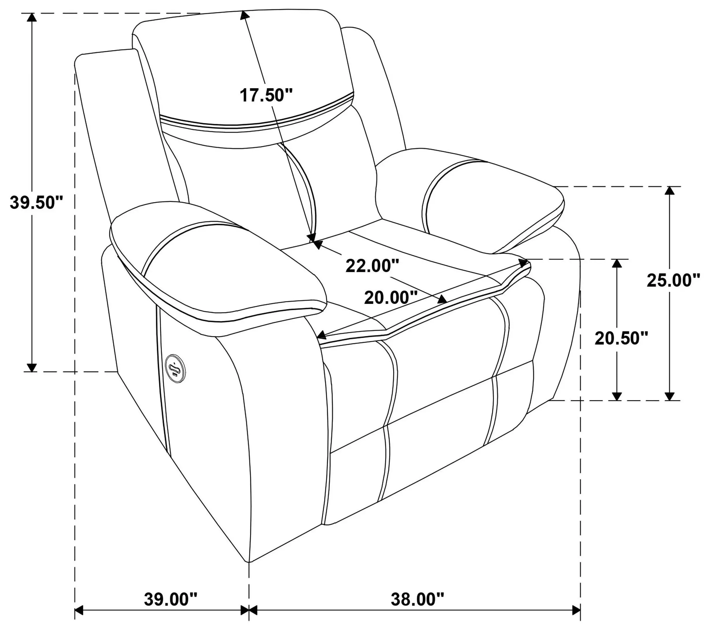 Sycamore Dark Brown Power Recliner
