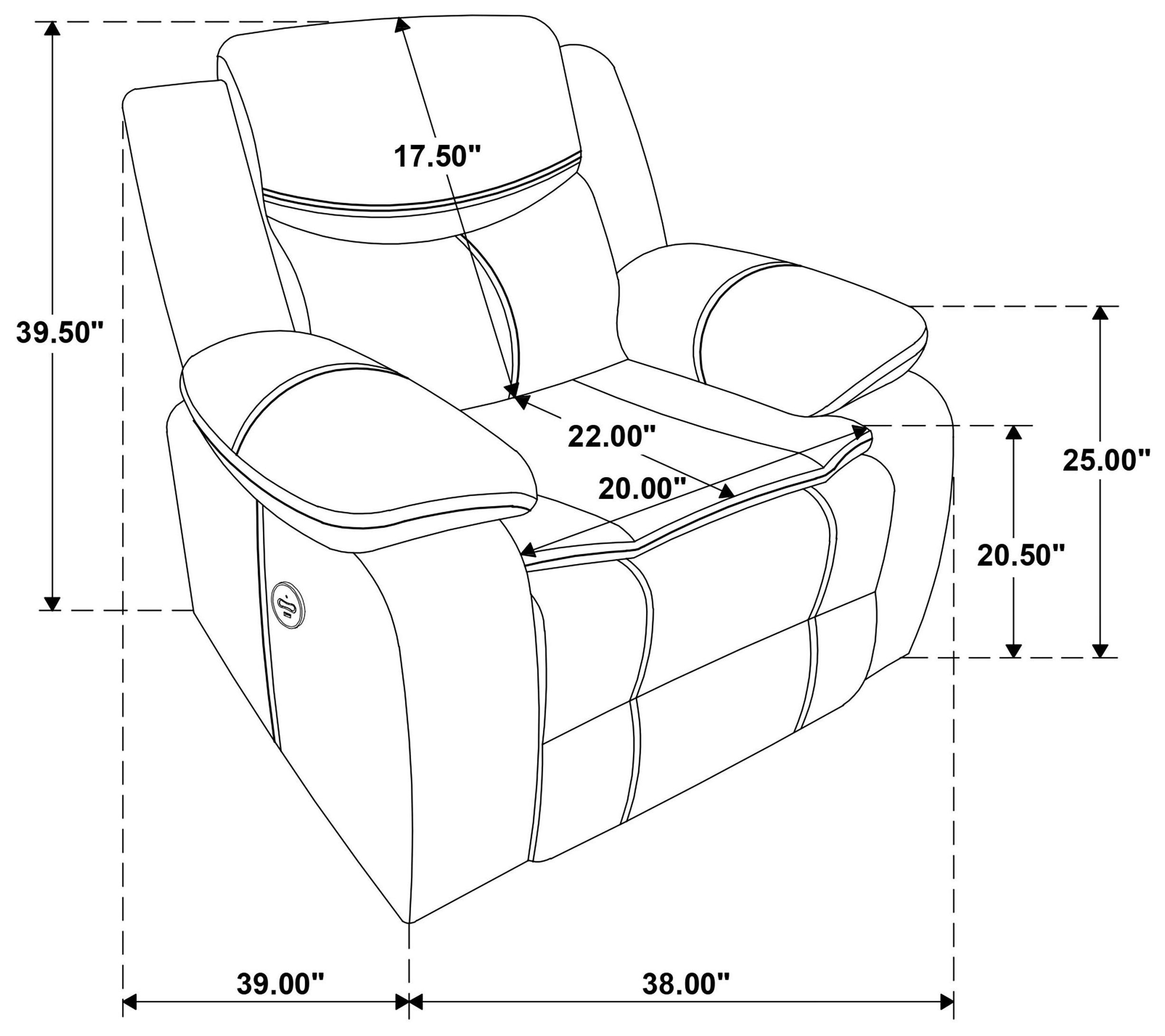Sycamore Dark Gray Power Recliner