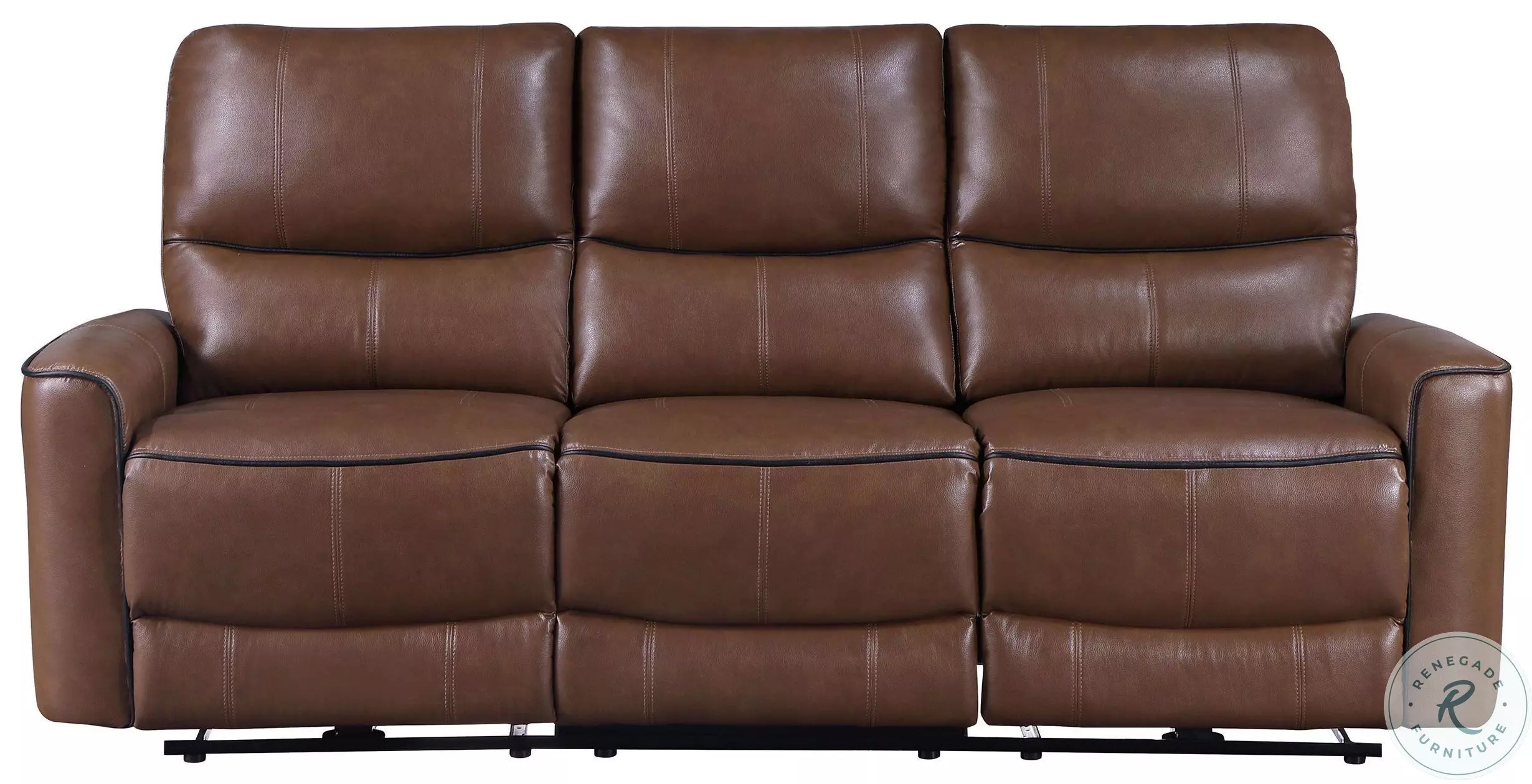 Greenfield Saddle Brown Power Reclining Sofa From Coaster