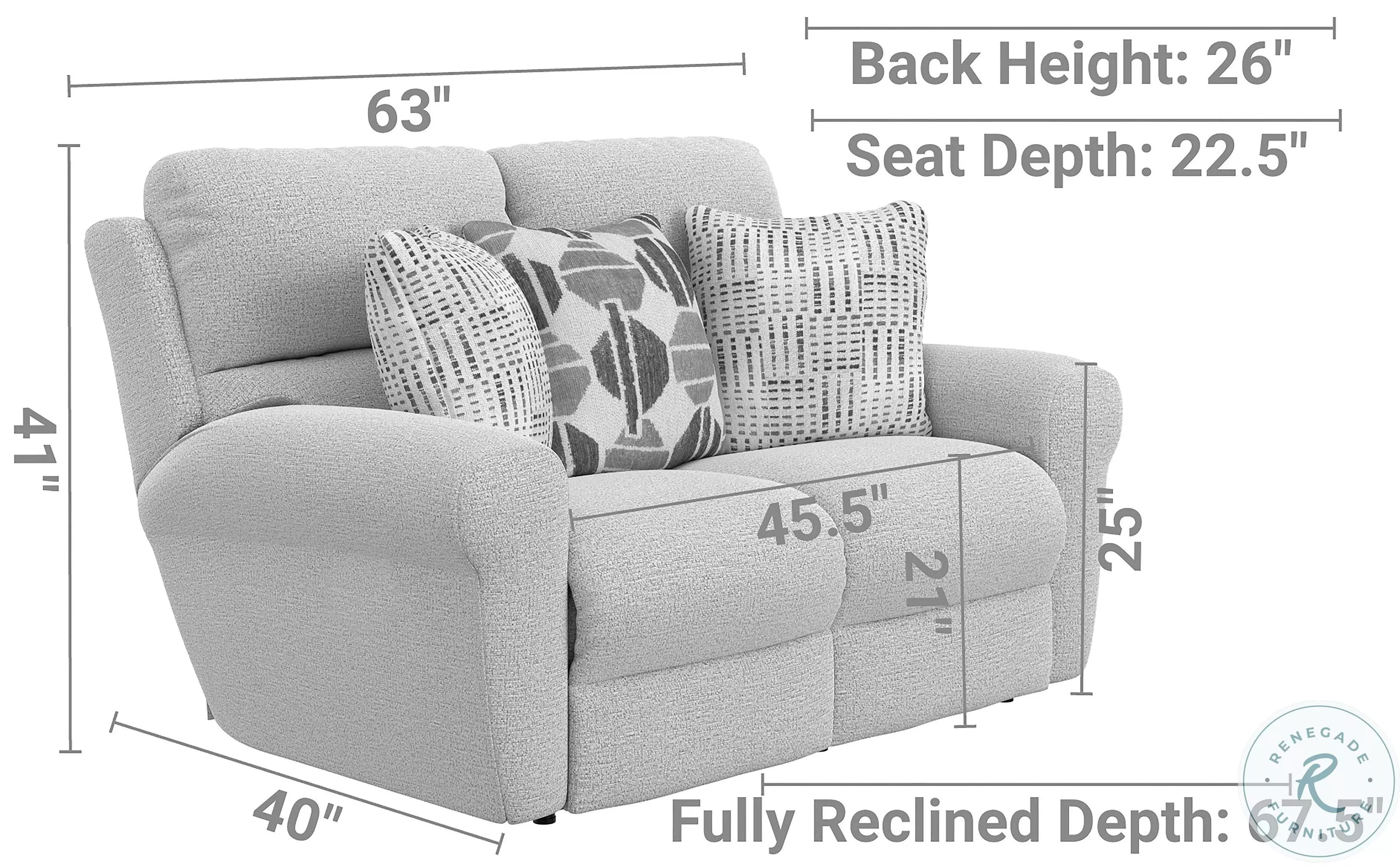 Kellen Woodlands Lay Flat Power Reclining 63" Loveseat with Zero Gravity