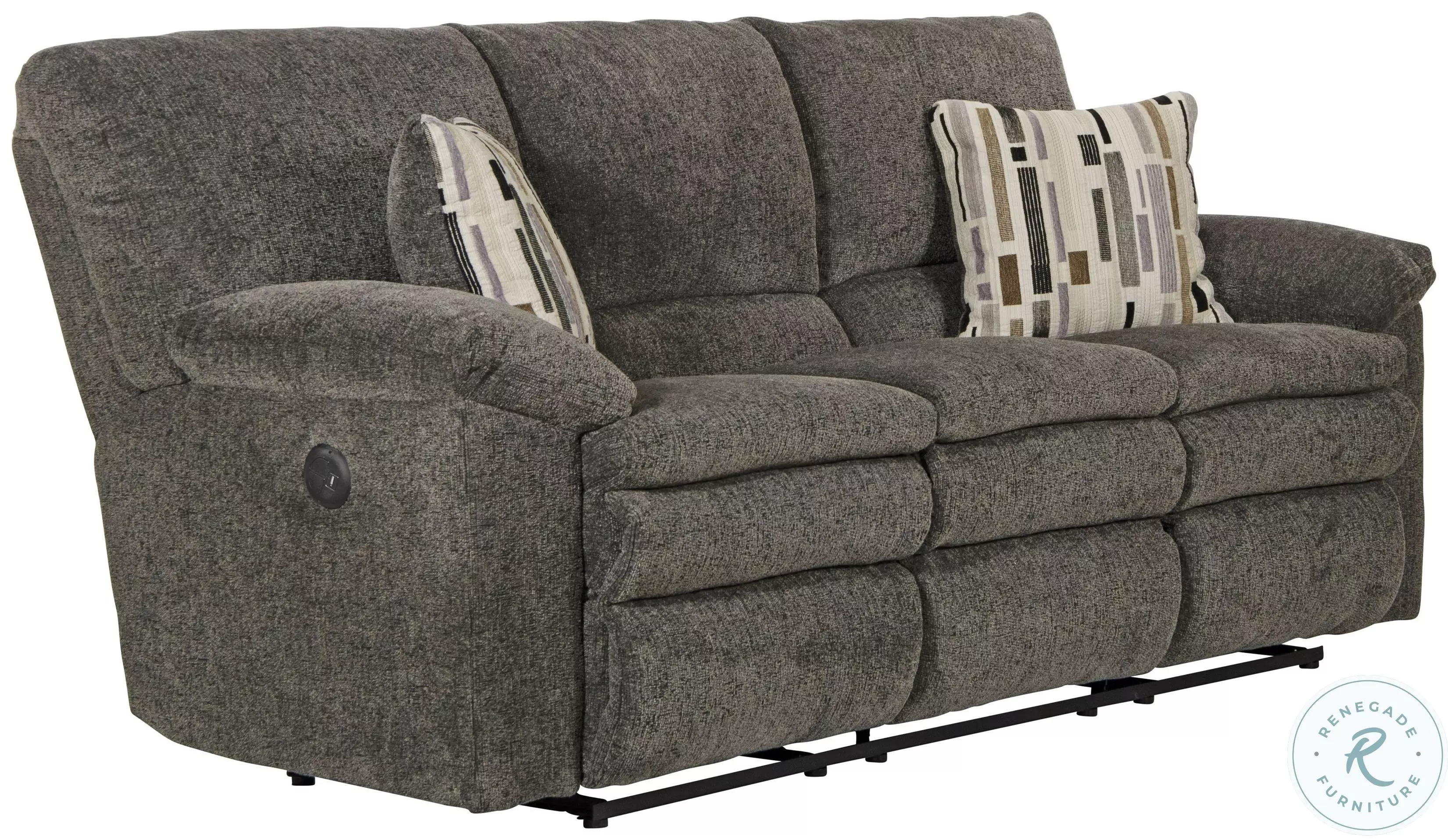 ニャンP チャコールグレーXS Tosh Pewter Power Reclining Sofa from Catnapper | Coleman Furniture