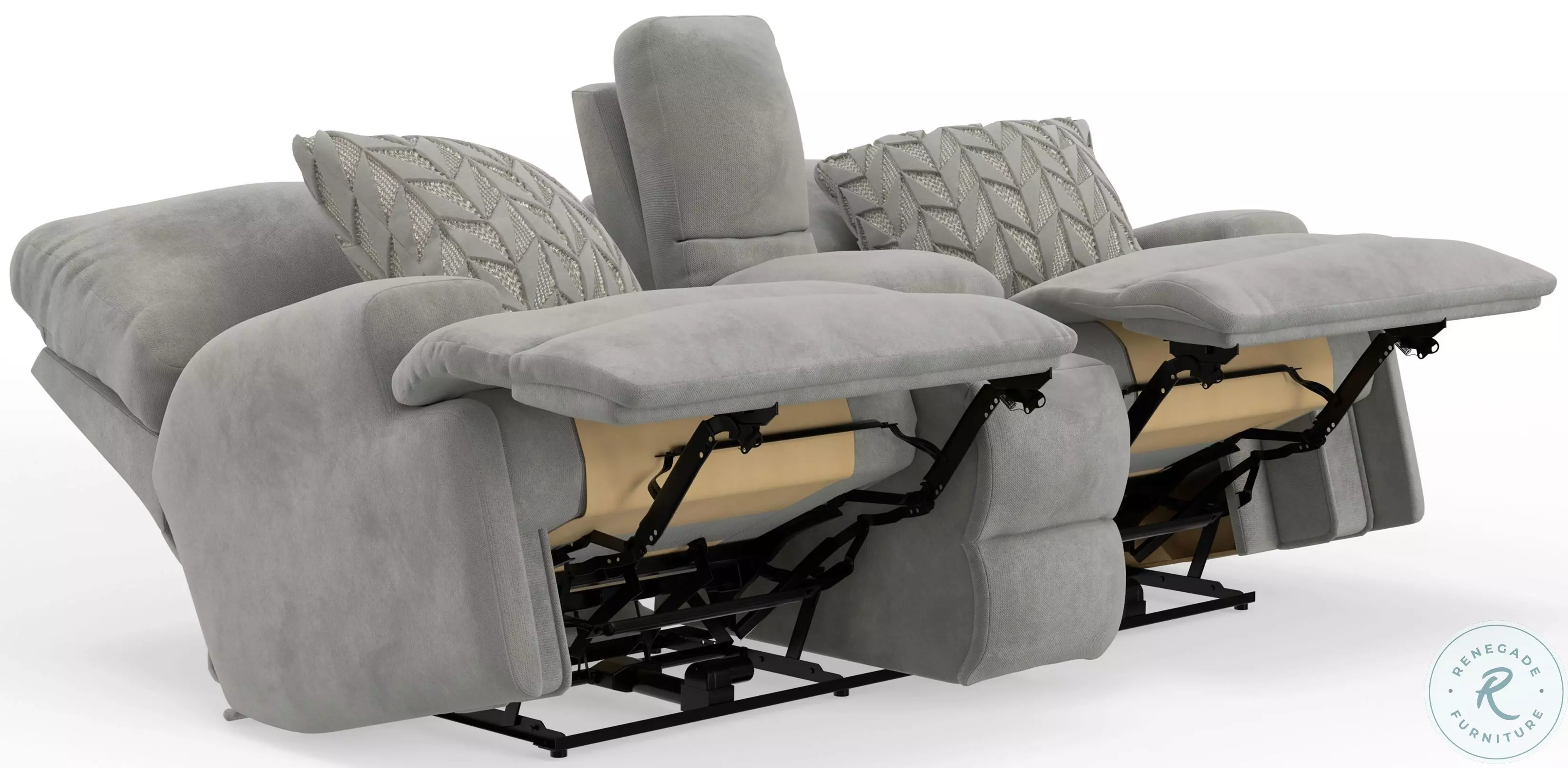 Renaldo Stone Lay Flat Power Reclining Console Loveseat with Zero