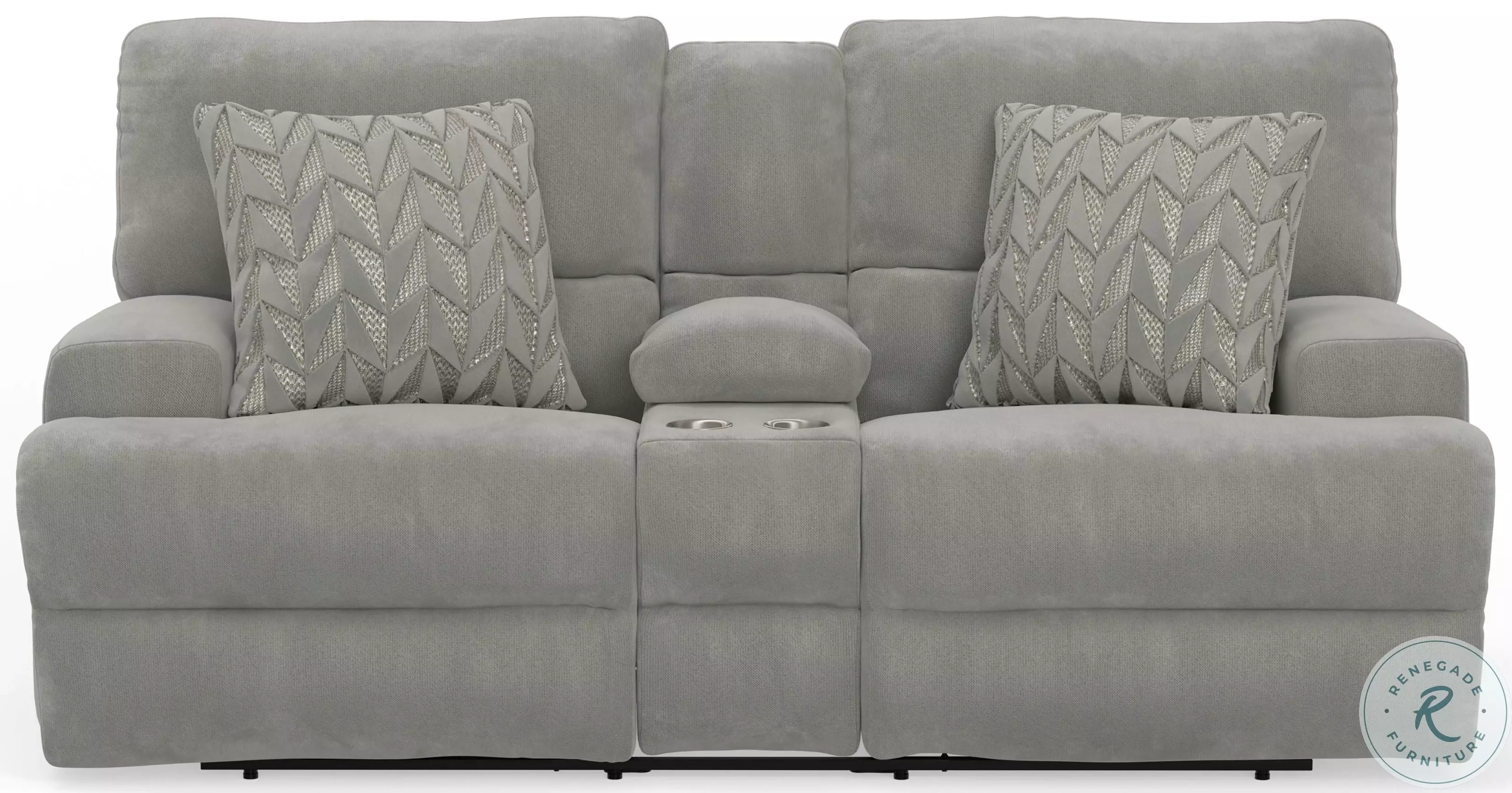 Renaldo Stone Lay Flat Power Reclining Console Loveseat with Zero
