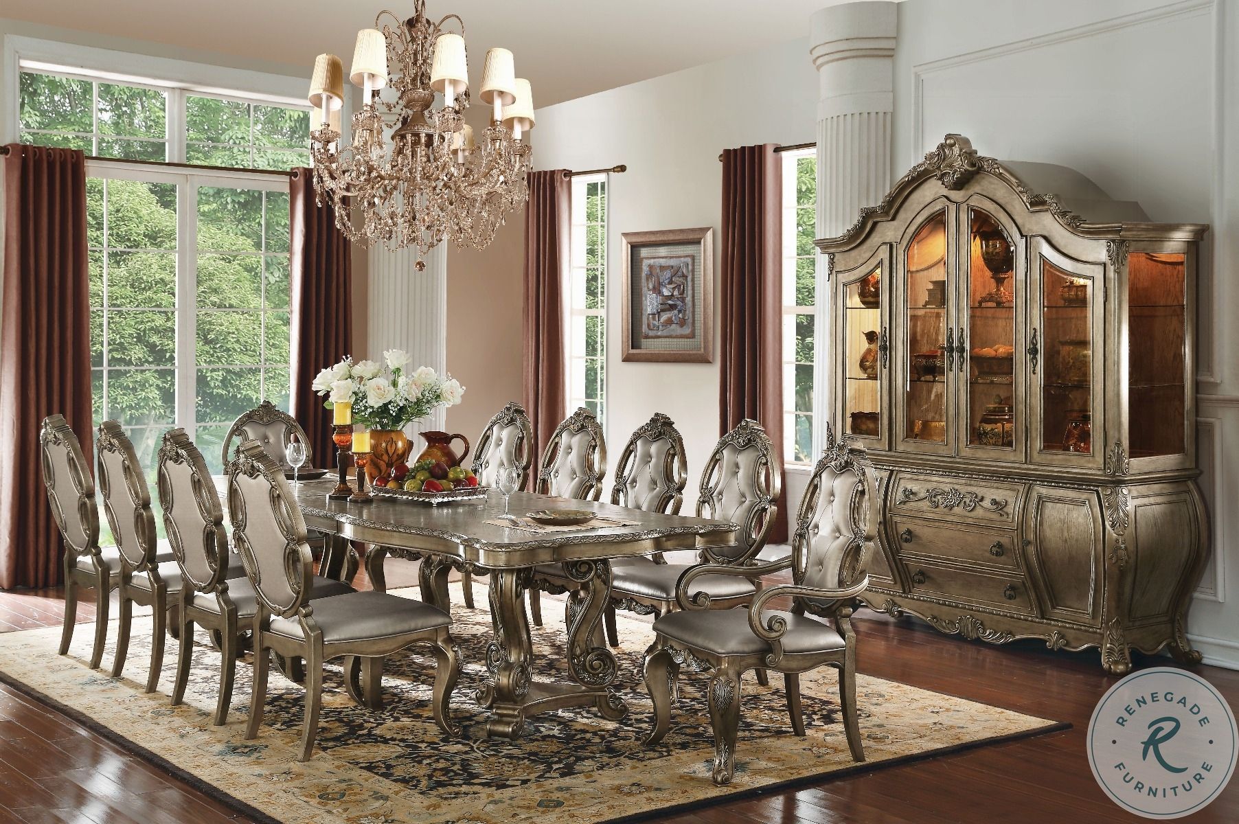 Ragenardus Vintage Oak Extendable Rectangular Dining Room Set from ACME ...