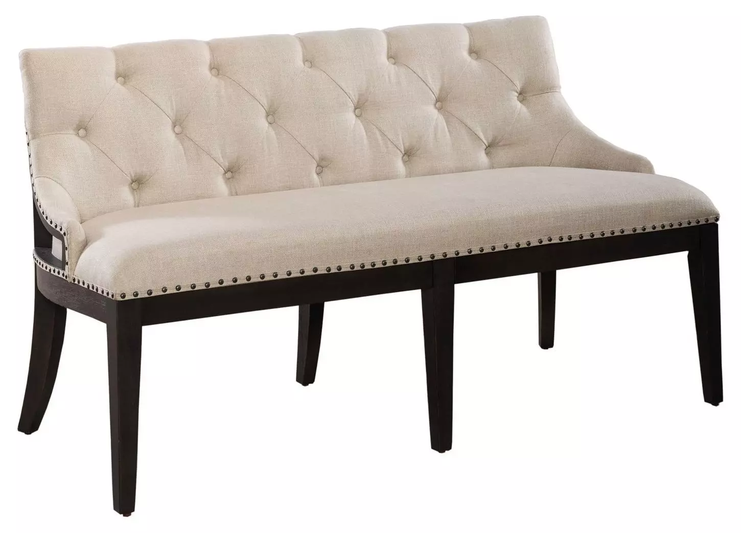 Heritage Rustic Haven Black Upholstered Shelter Dining Bench